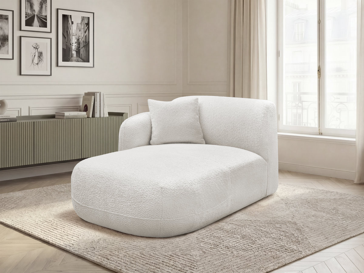 Bobochic Anda Méridienne-Modul Chenille Weiß Ecke links