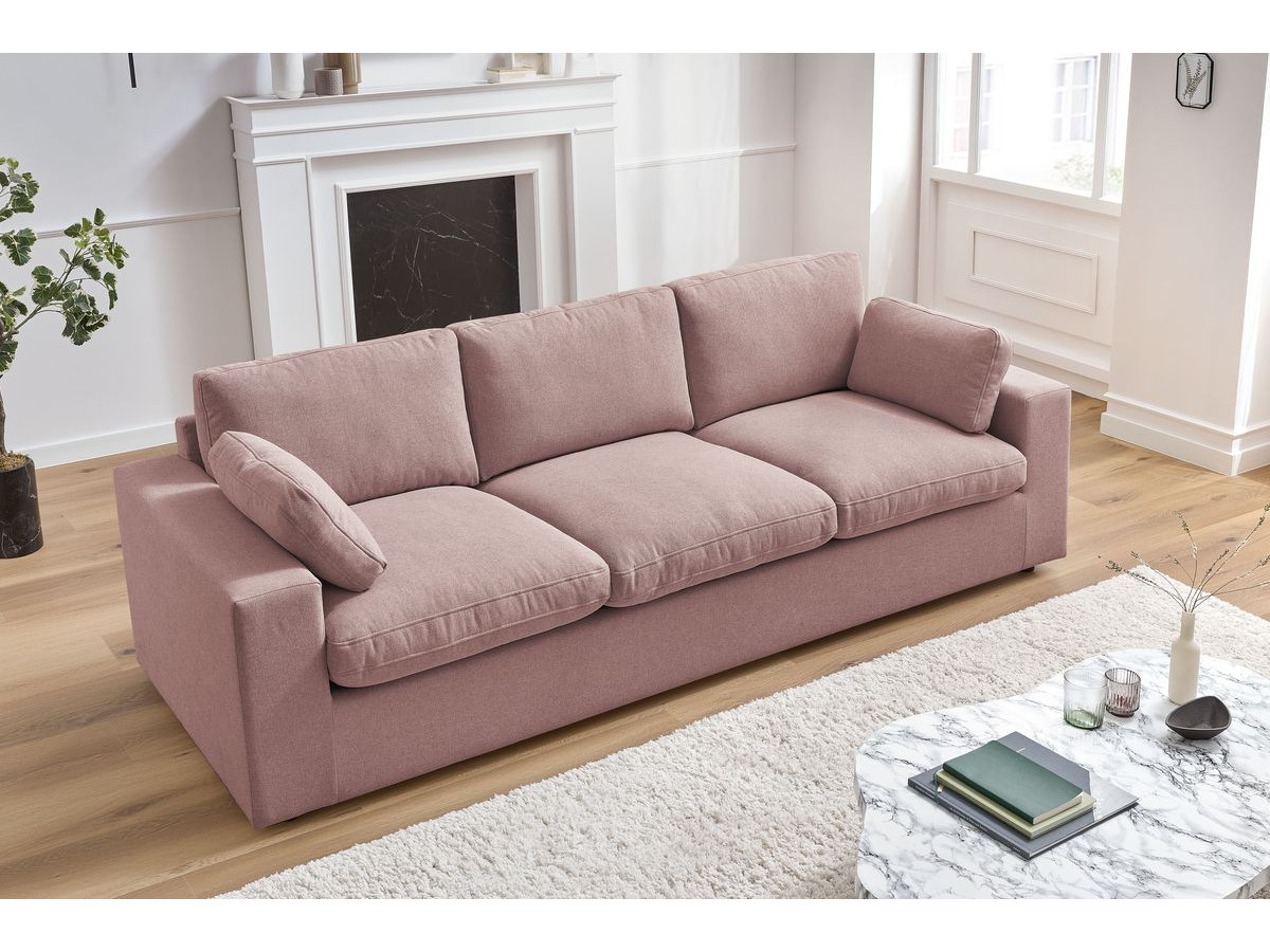 Bobochic Belair Sofa 3-Sitzer 250 × 93 cm Stoff Rosa