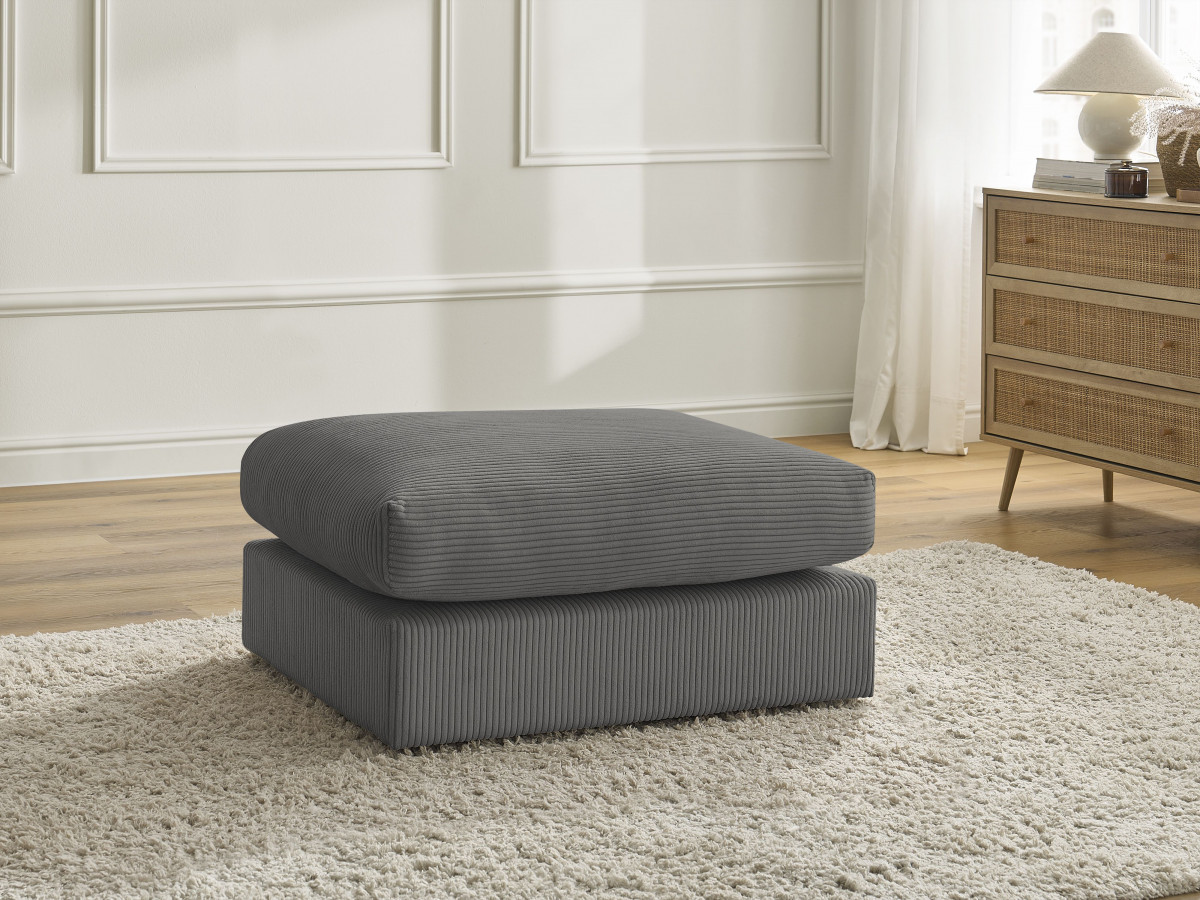 Bobochic Paris Pouf Cordsamt Dunkelgrau