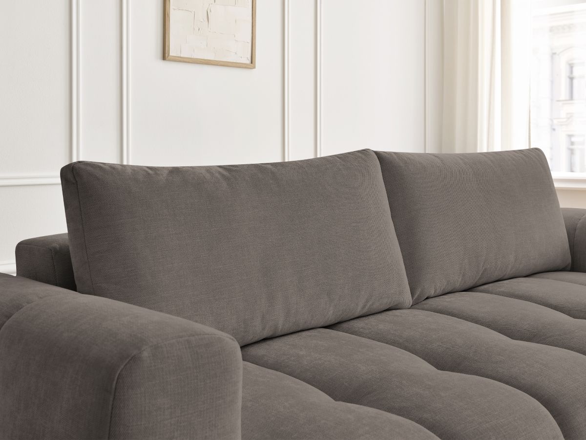 Bobochic Fuji Schlafsofa 3-Sitzer mit Bettkasten Stoff Taupe