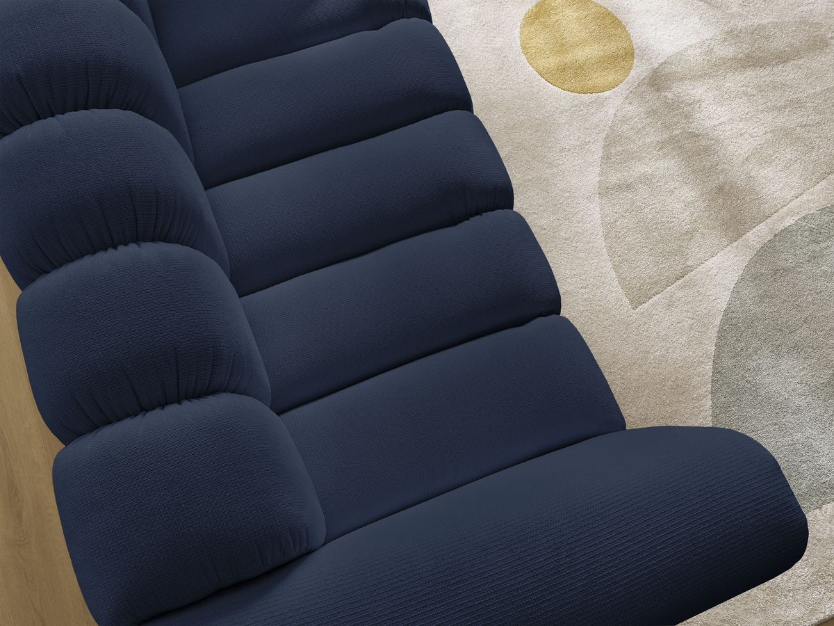 Bobochic Talia Sofa 3-Sitzer Melange-Stoff Dunkelblau