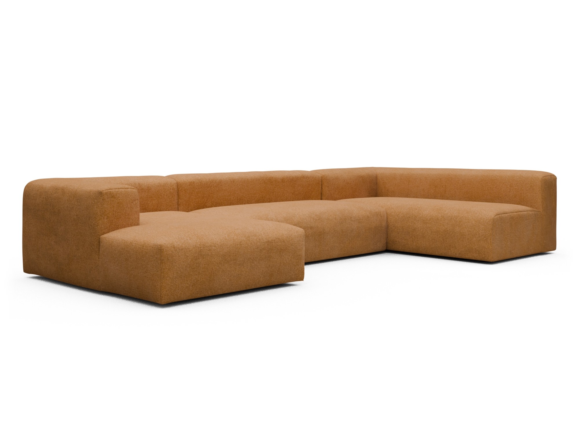 Skandi Home Wohnlandschaft Fred Chaiselongue links mit 2-Sitzer und lange Armlehne rechts Casone-Warm-Yellow moebelfaktor