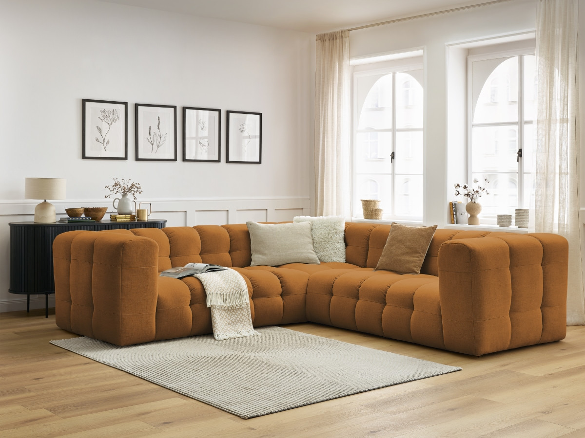 Bobochic Cloud Ecksofa 268 × 184 cm Stoff Gelb