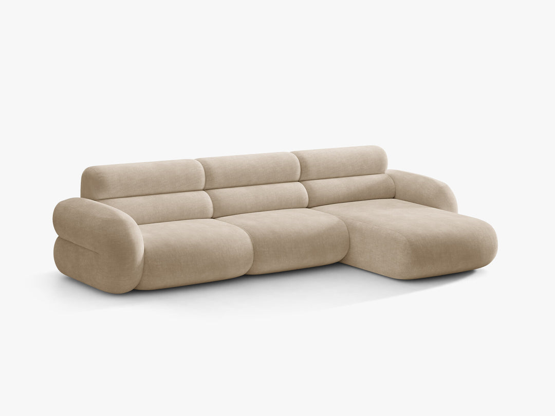 Micadoni Neo Ecksofa 4-Sitzer Rechts Chenille Golden Dunkelbeige