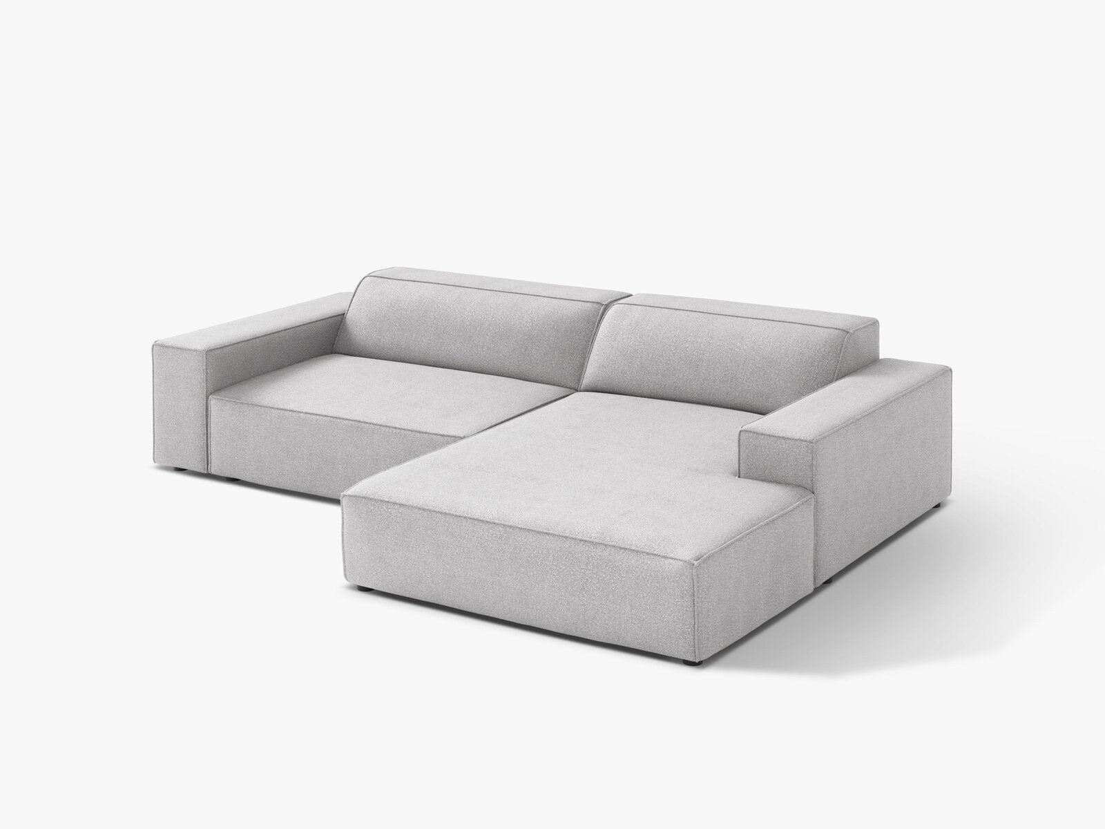Micadoni Ecksofa Jodie 3-Sitzer Rechts Boucle Baloo Hellgrau