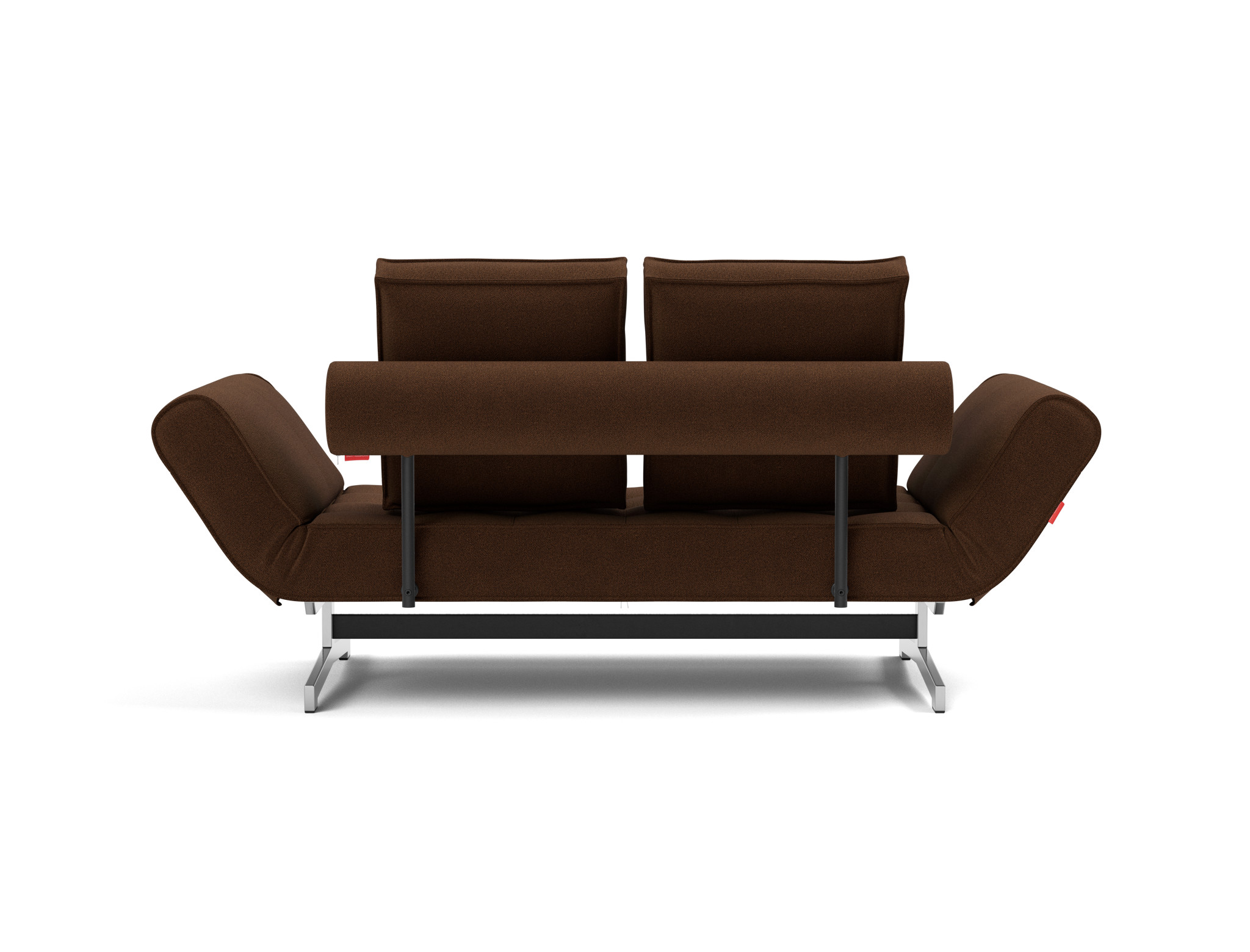 Tagesbett Ghia Strukturierter Stoff Taura 359-Cappuccino Beine Chrom