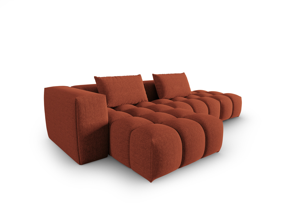 Cosmopolitan Design Ecksofa Verona 4-Sitzer offen Strukturierter Stoff Sorella Koralle Links