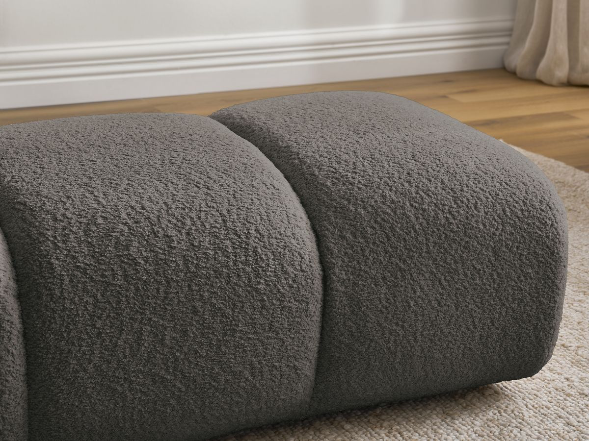 Bobochic Pamira Pouf Bouclé-Stoff Braun