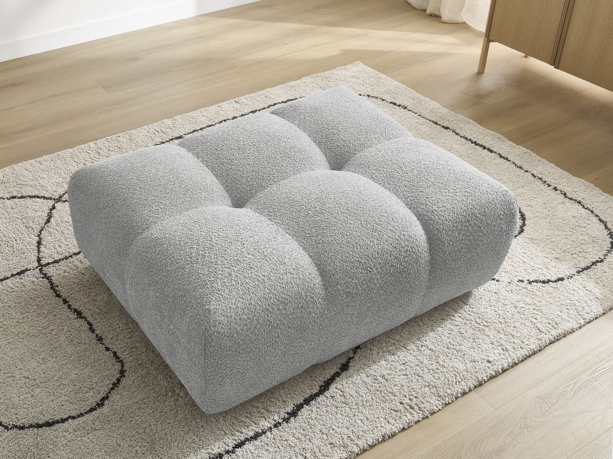Bobochic Anakin Pouf Bouclé-Stoff Hellgrau