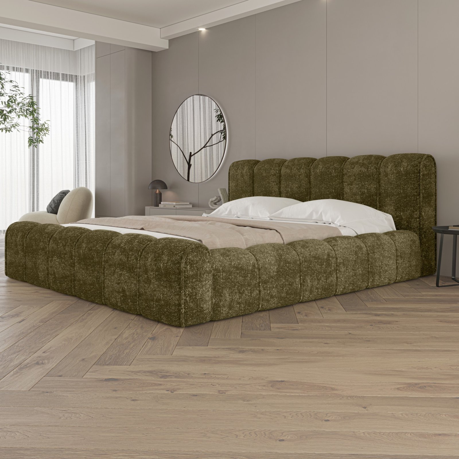 Polsterbett Belio Chenille 160x200 mit Metallrahmen Venga 162