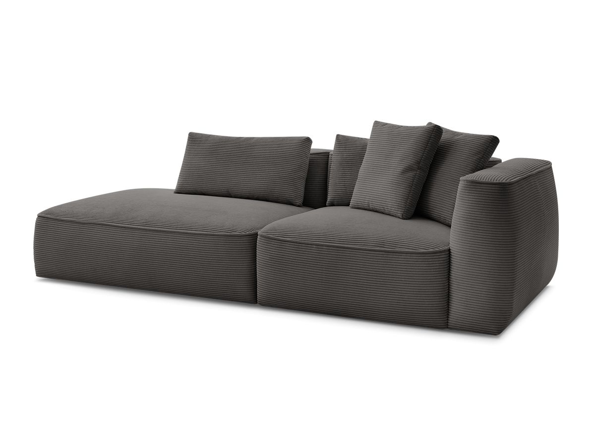 Bobochic Leopold Sofa 3-Sitzer Cordsamt Taupe Armlehne rechts