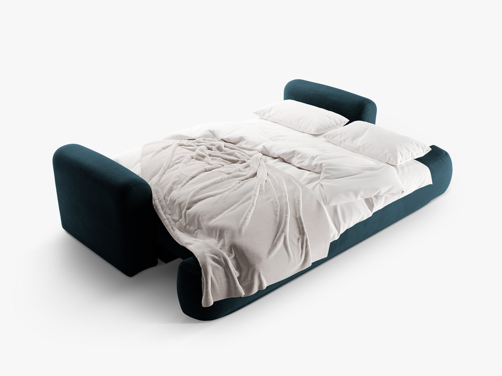 Micadoni Ella Sofa Mit Bettfunktion Und Stauraum Samt Vogue Dunkelpetrol