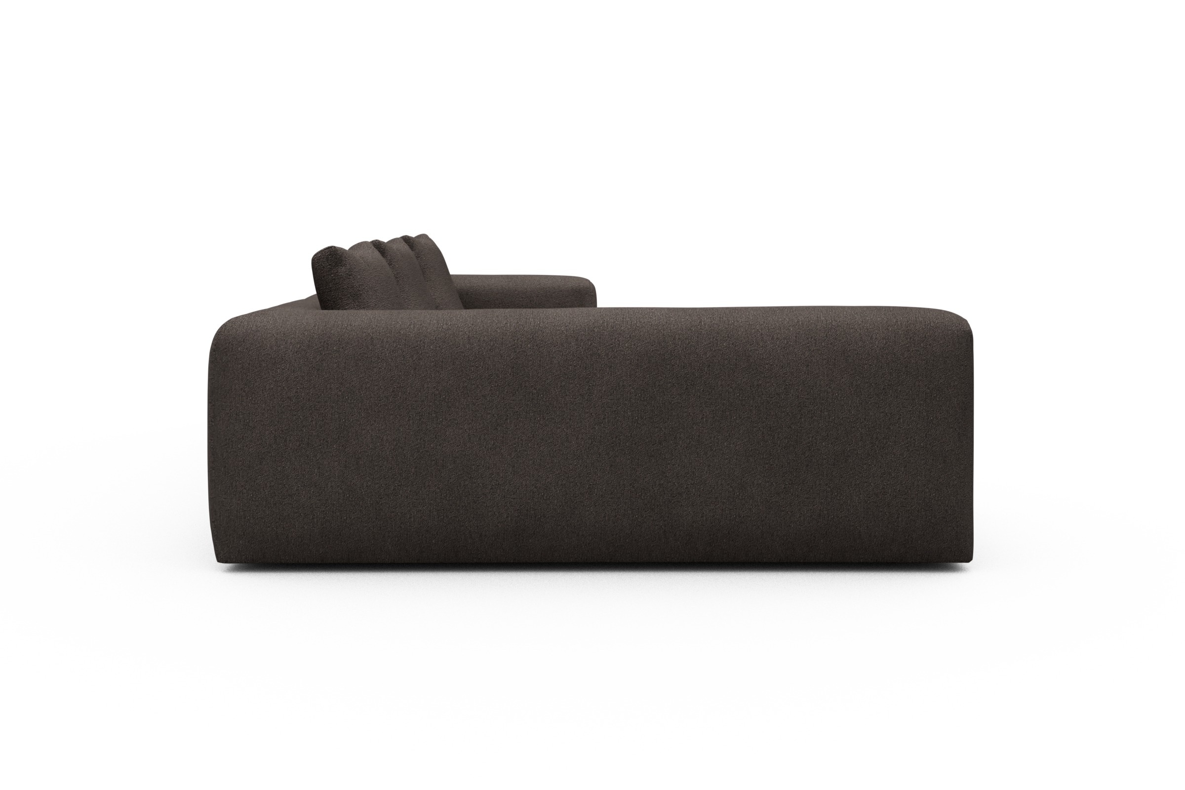 Ecksofa Fred 2x 2,5-Sitzer links offen Boucle-Taupe