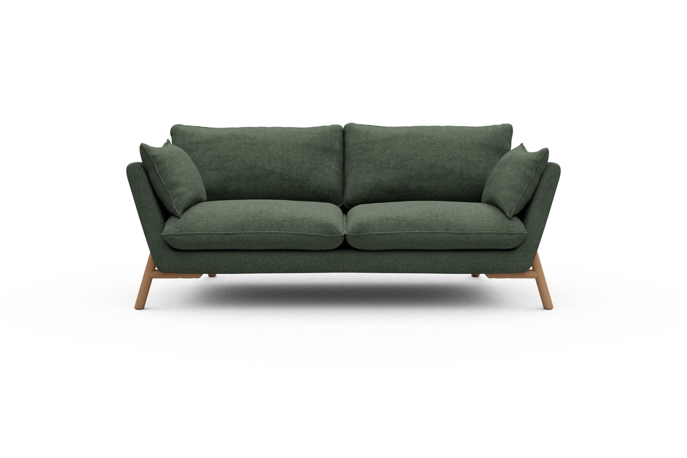 Skandi Home Sofa Emil 2-Sitzer Beinfarbe Eiche Natur Casone-Forest-Green moebelfaktor