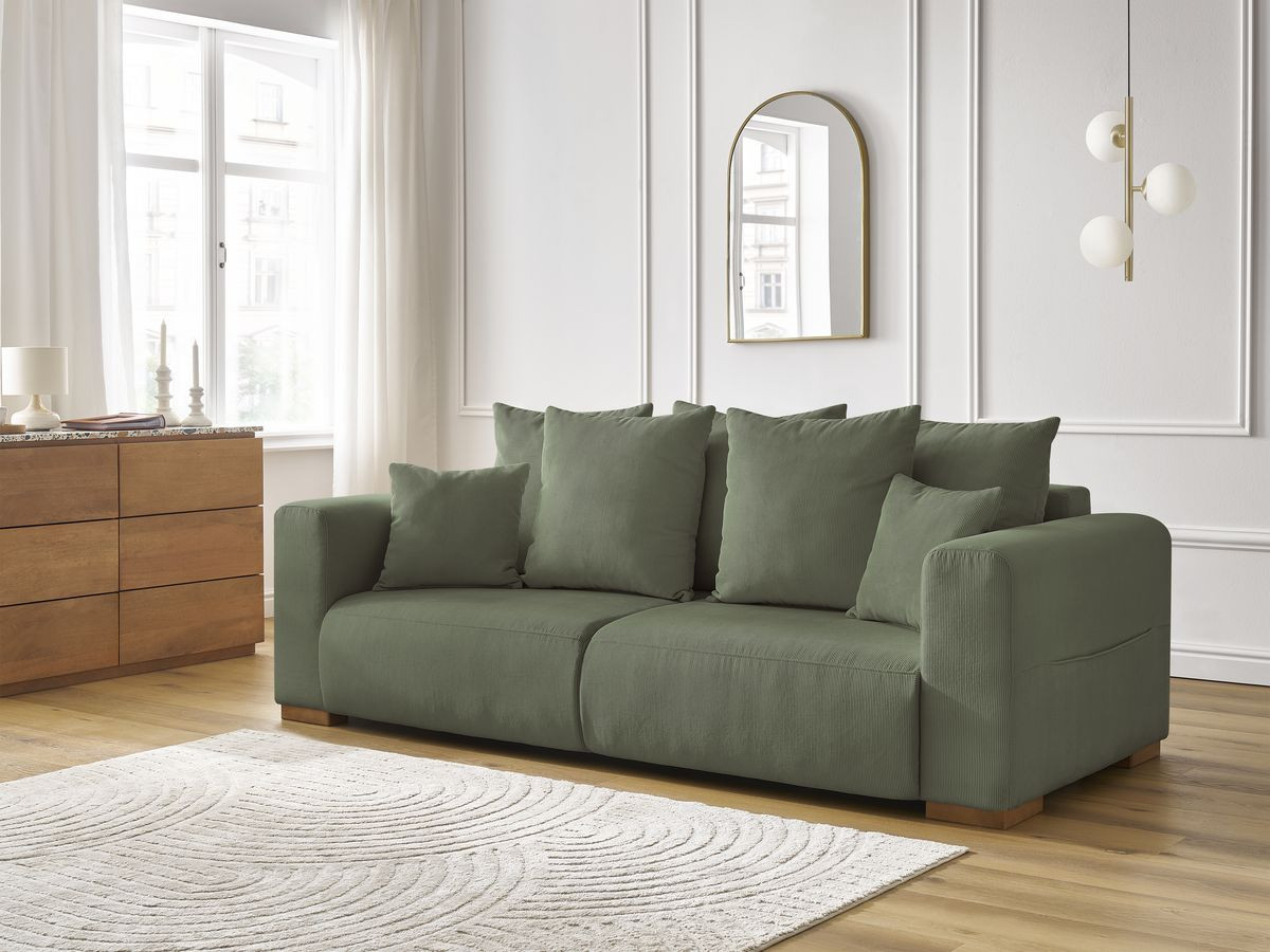 Bobochic Sidonie Sofa 3-Sitzer Cordsamt Grün