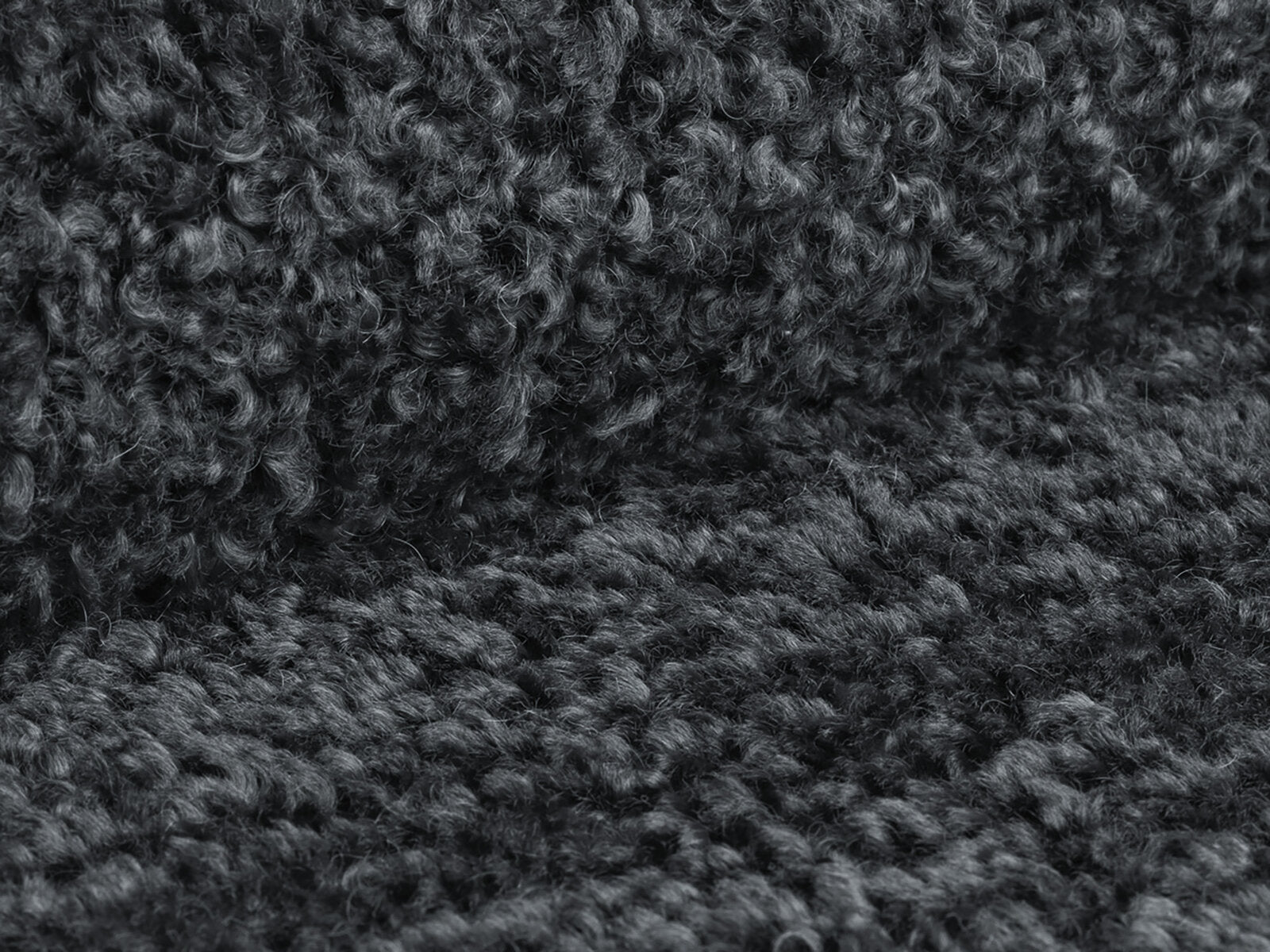 Micadoni Pouf Dia 90cm Boucle Rolf Dunkelgrau