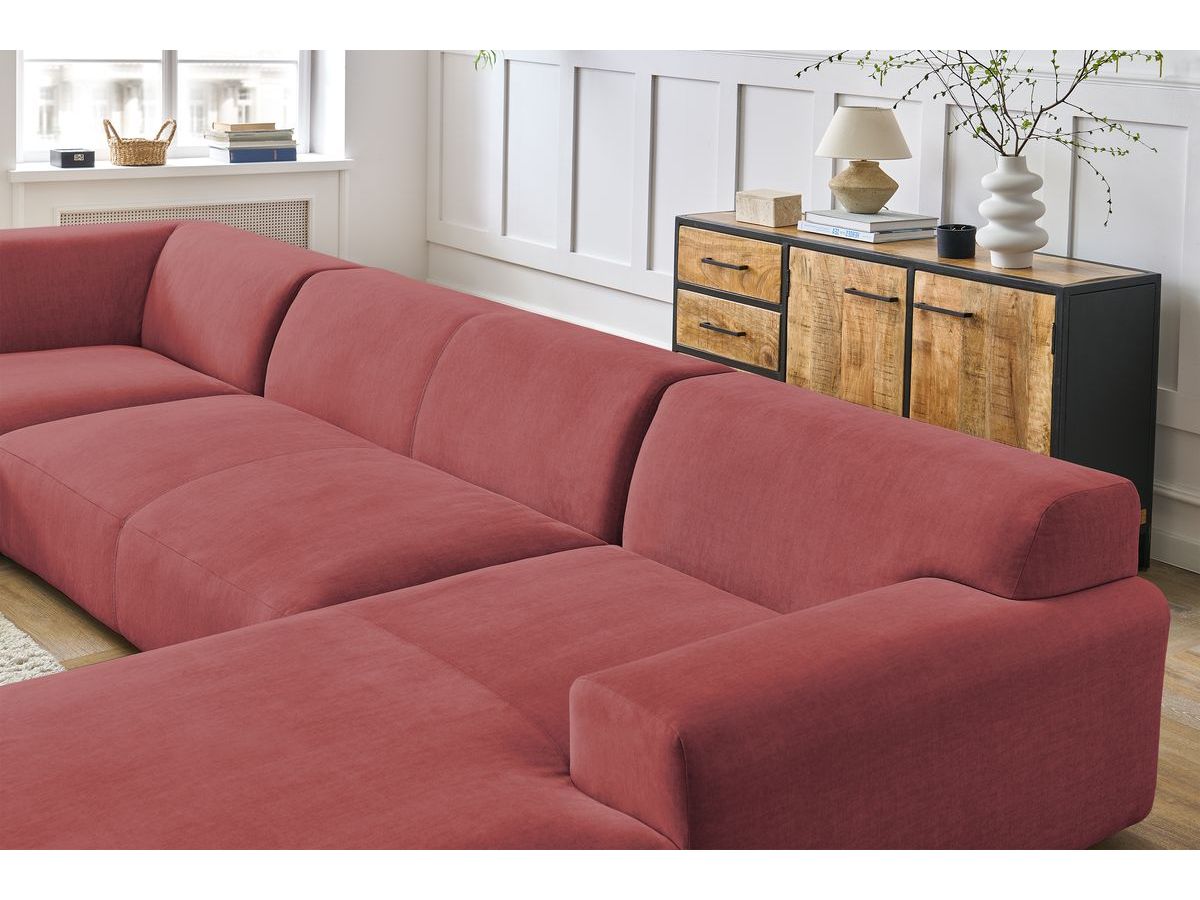 Bobochic Lavena Wohnlandschaft 399 × 220 cm Samt Orange Ecke rechts