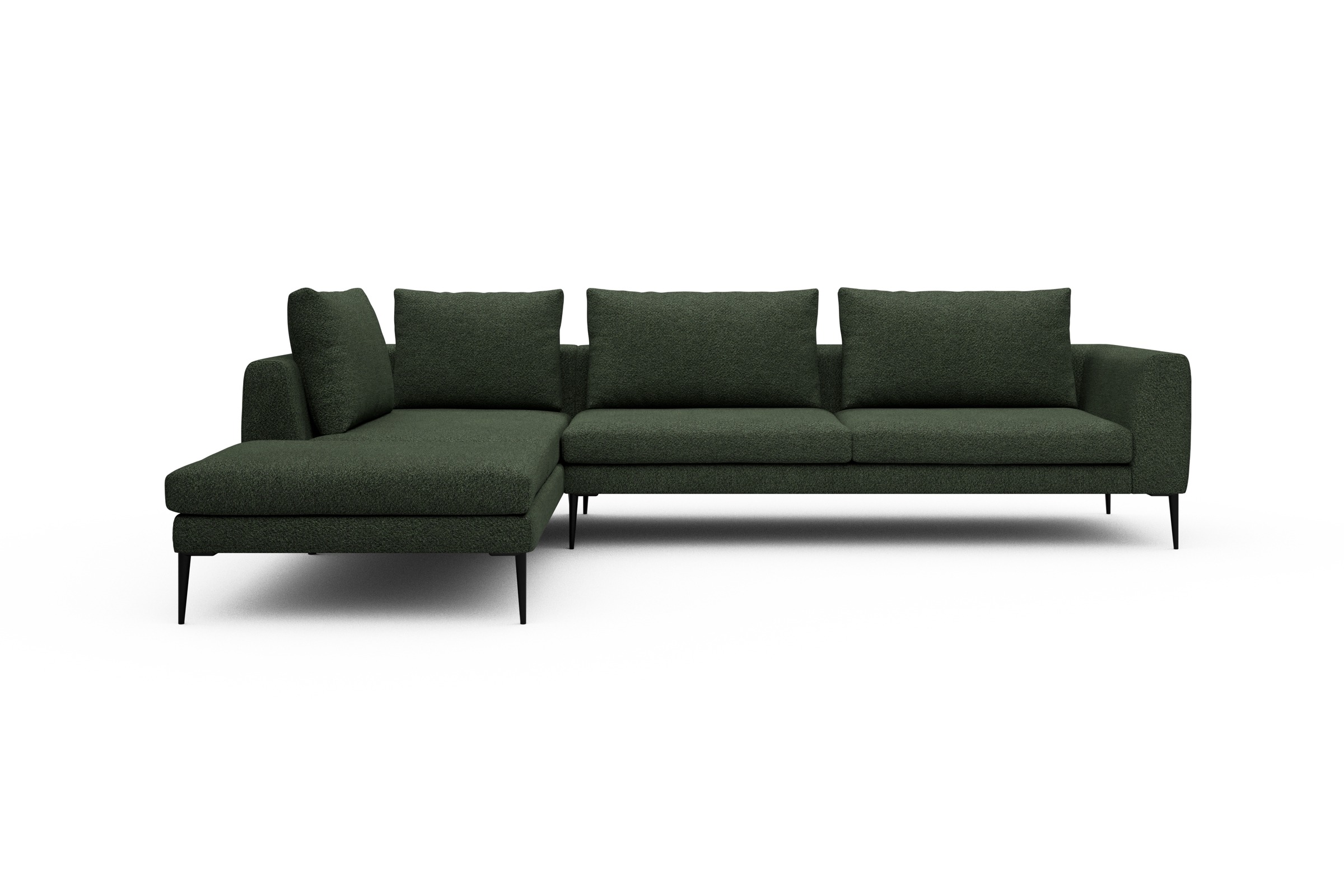 Skandi Home Ecksofa Paul Relax-Ecke rechts mit 3-Sitzer Vanora-Deep-Green moebelfaktor