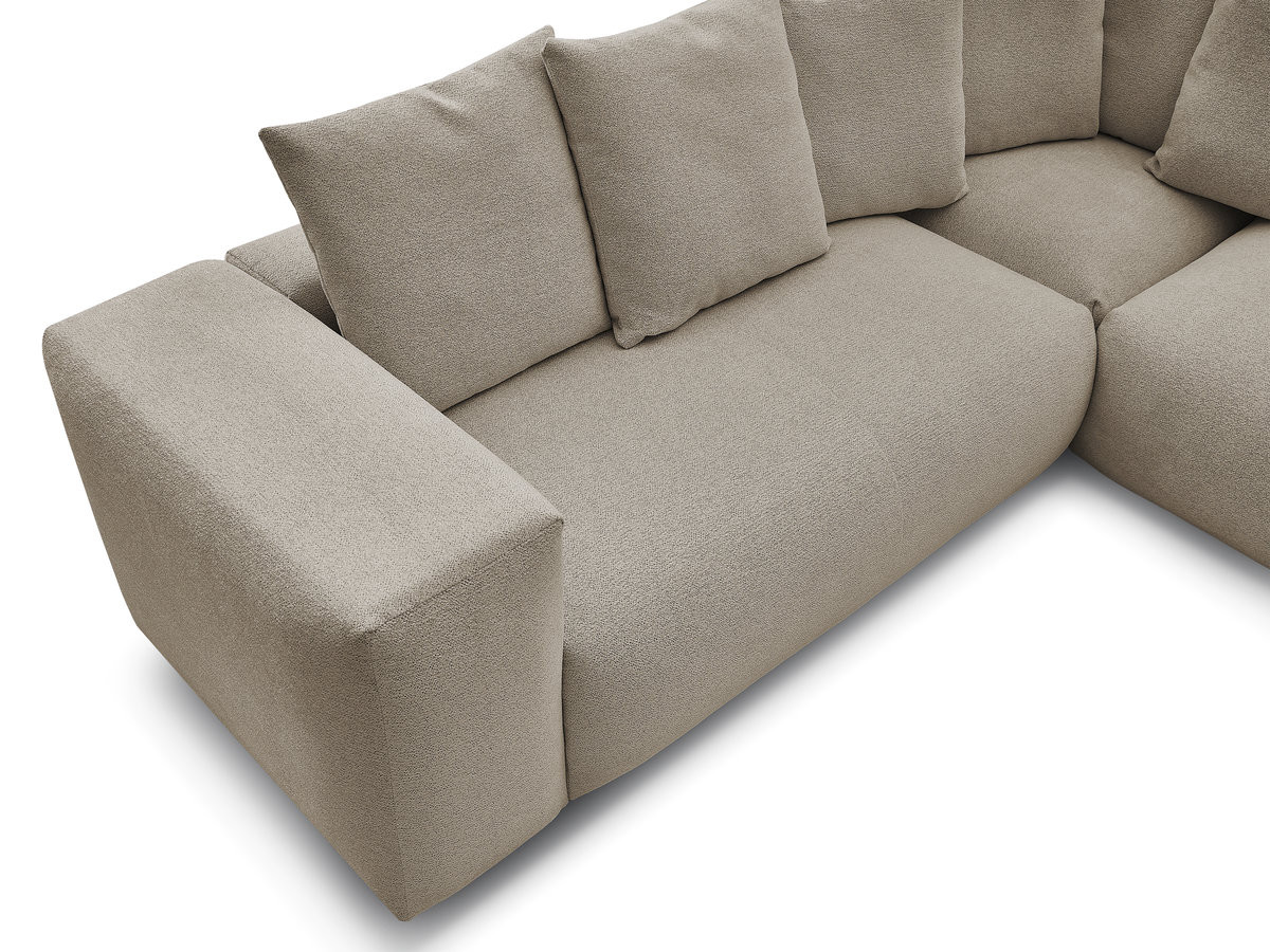 Bobochic Voltaire Ecksofa 268 × 214 cm Melange-Stoff Taupe Ecke rechts