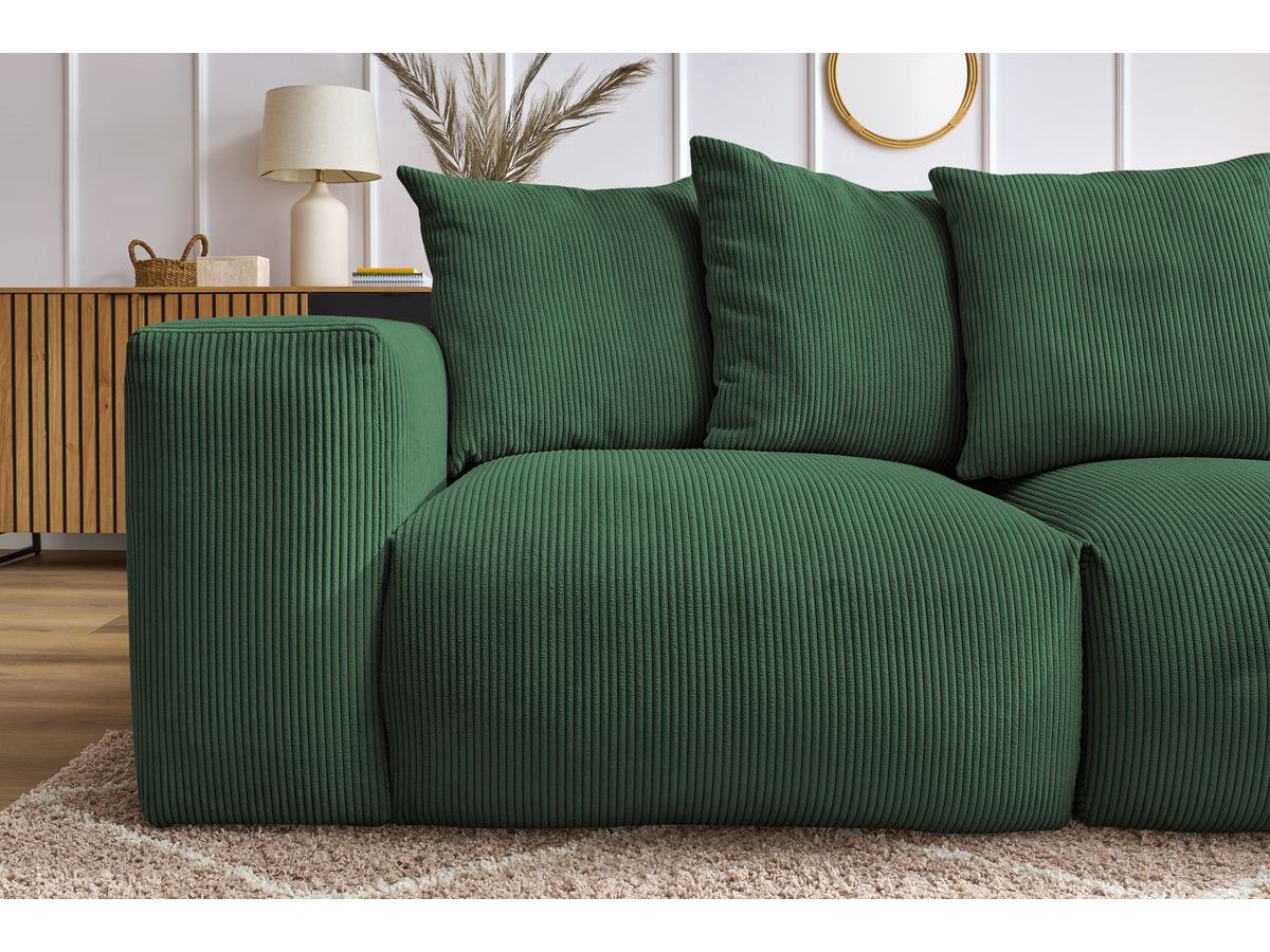 Bobochic Voltaire Sofa 3-Sitzer 248 × 100 cm Cordsamt Grün
