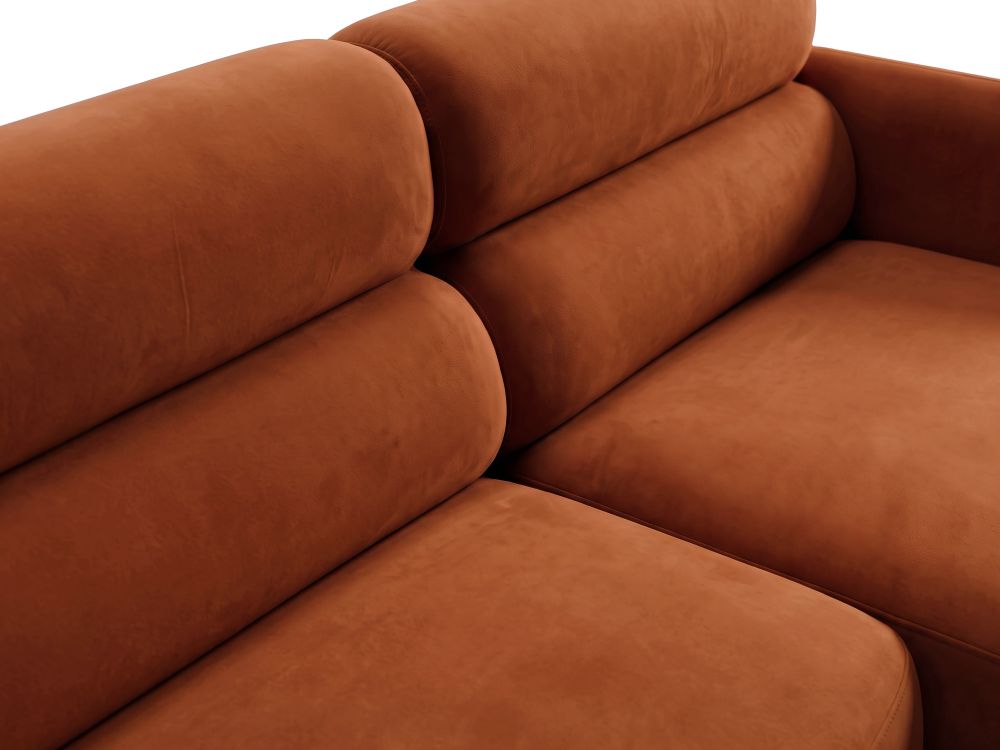 Cosmopolitan Design Ecksofa Malmo 3-Sitzer Samt Bluvel Terrakotta Rechts