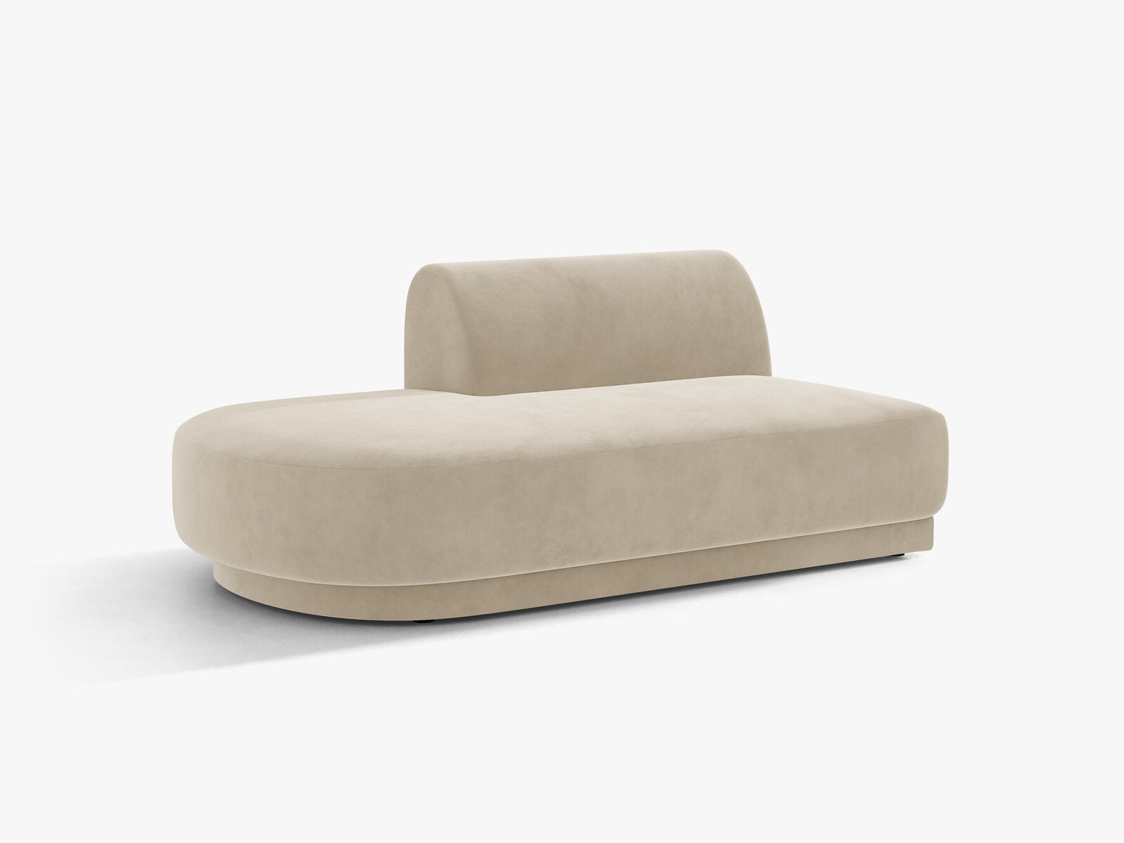 Micadoni 2-Sitzer Sitzmodul offen Miley Samt Bluvel Dunkelbeige Links