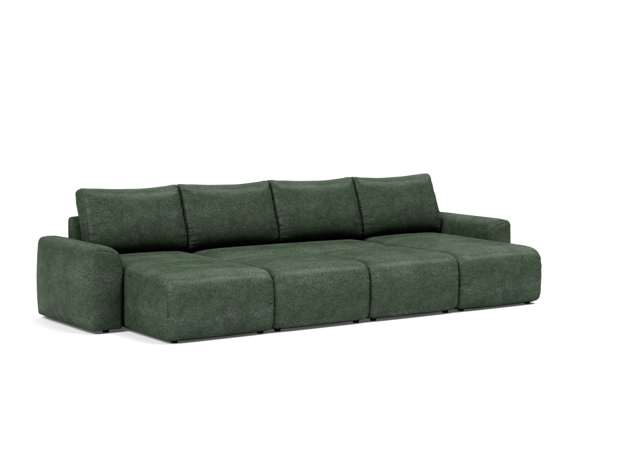Schlafsofa Norum U-Form mit Chunky-Armlehnen Flachgewebe Avella 281-Pine-Green