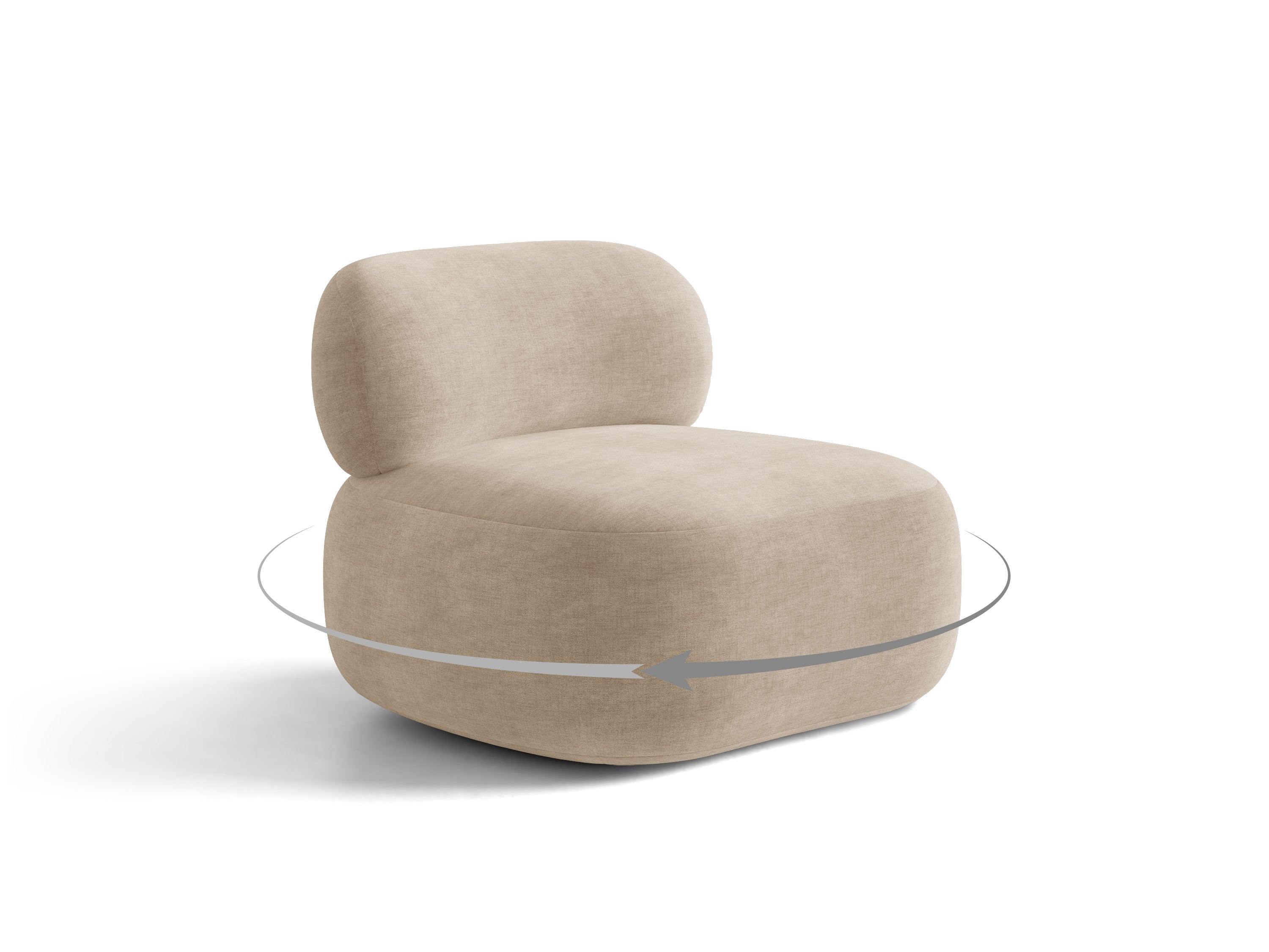 Micadoni Aura Drehbarer Sessel Chenille Golden Dunkelbeige