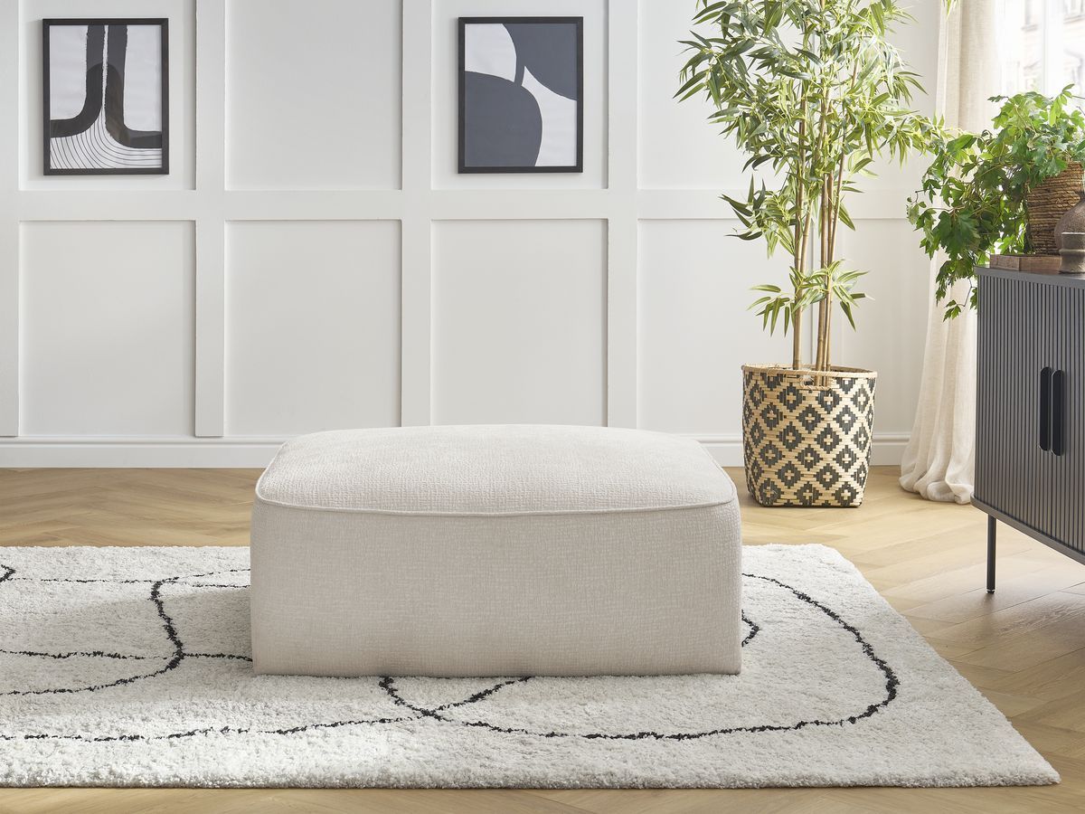 Bobochic Leopold Pouf Strukturstoff Beige