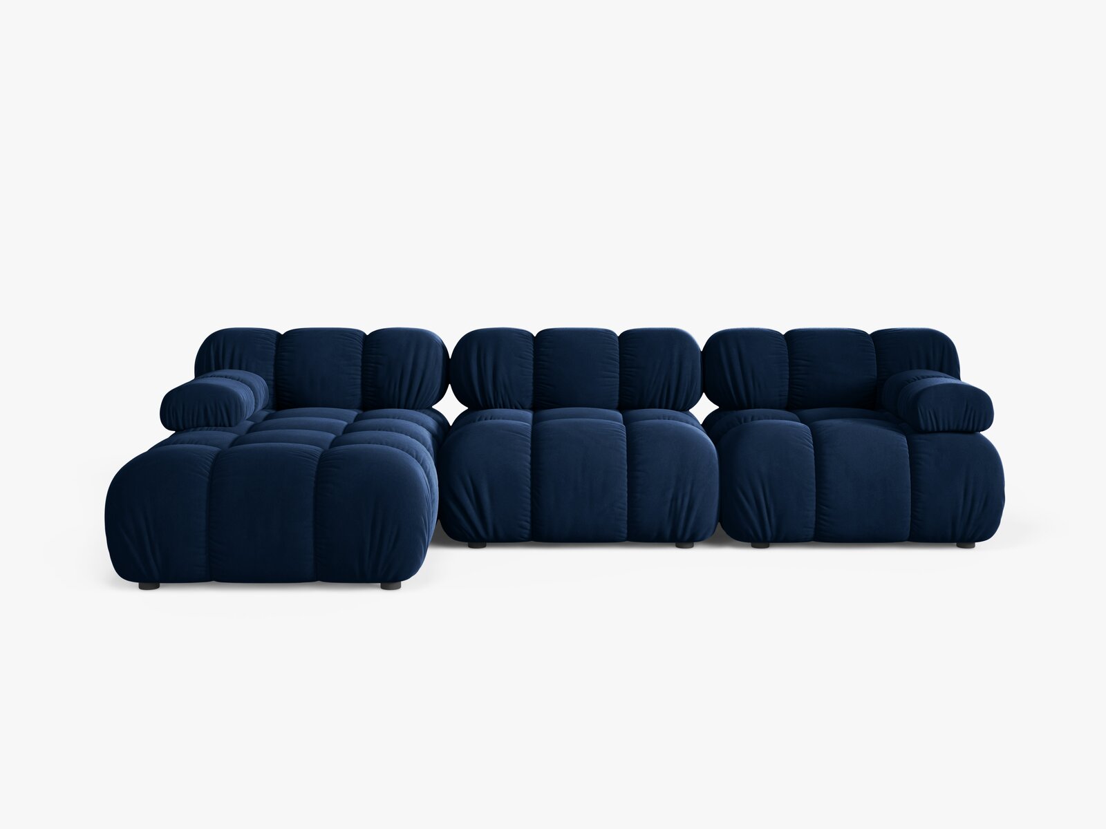 Micadoni Modulares Ecksofa Bellis 4-Sitzer Links Samt Bluvel Königsblau