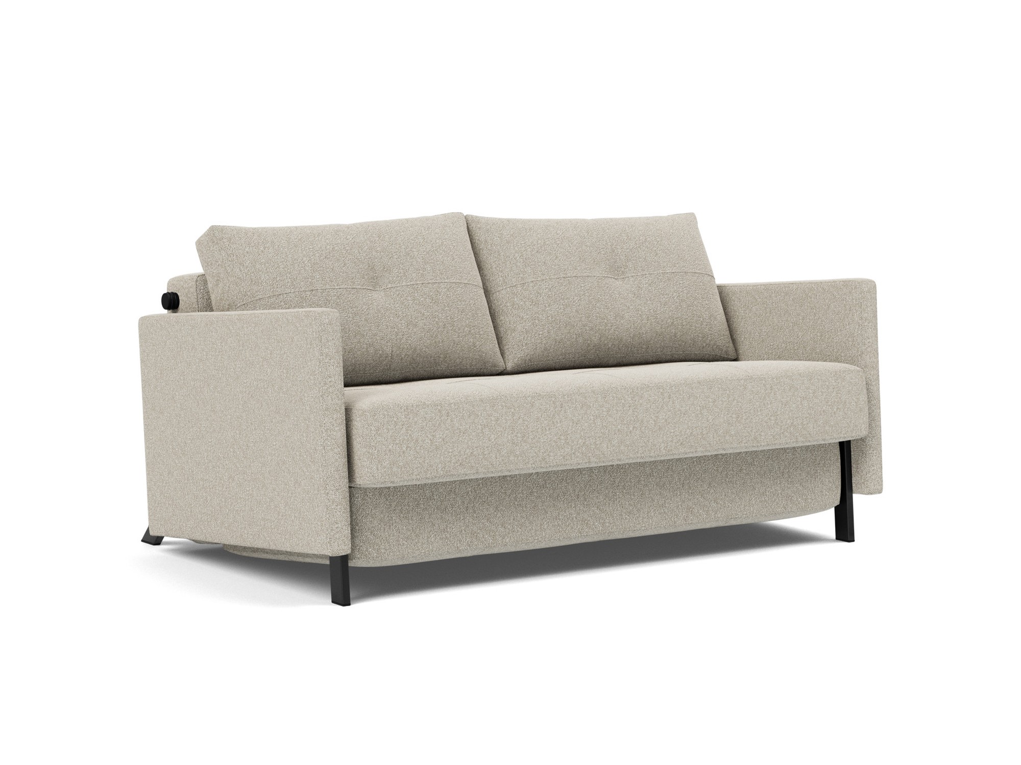 Schlafsofa Cubed mit Armlehnen 140 Boucle Skandi 539-Beige