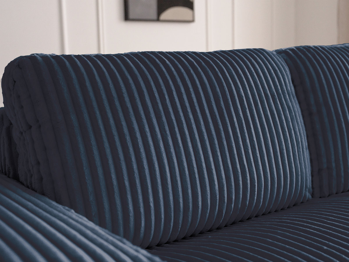 Bobochic Ibiza Schlafsofa 3-Sitzer Cordsamt Dunkelblau, Liegefläche 140 × 196 cm
