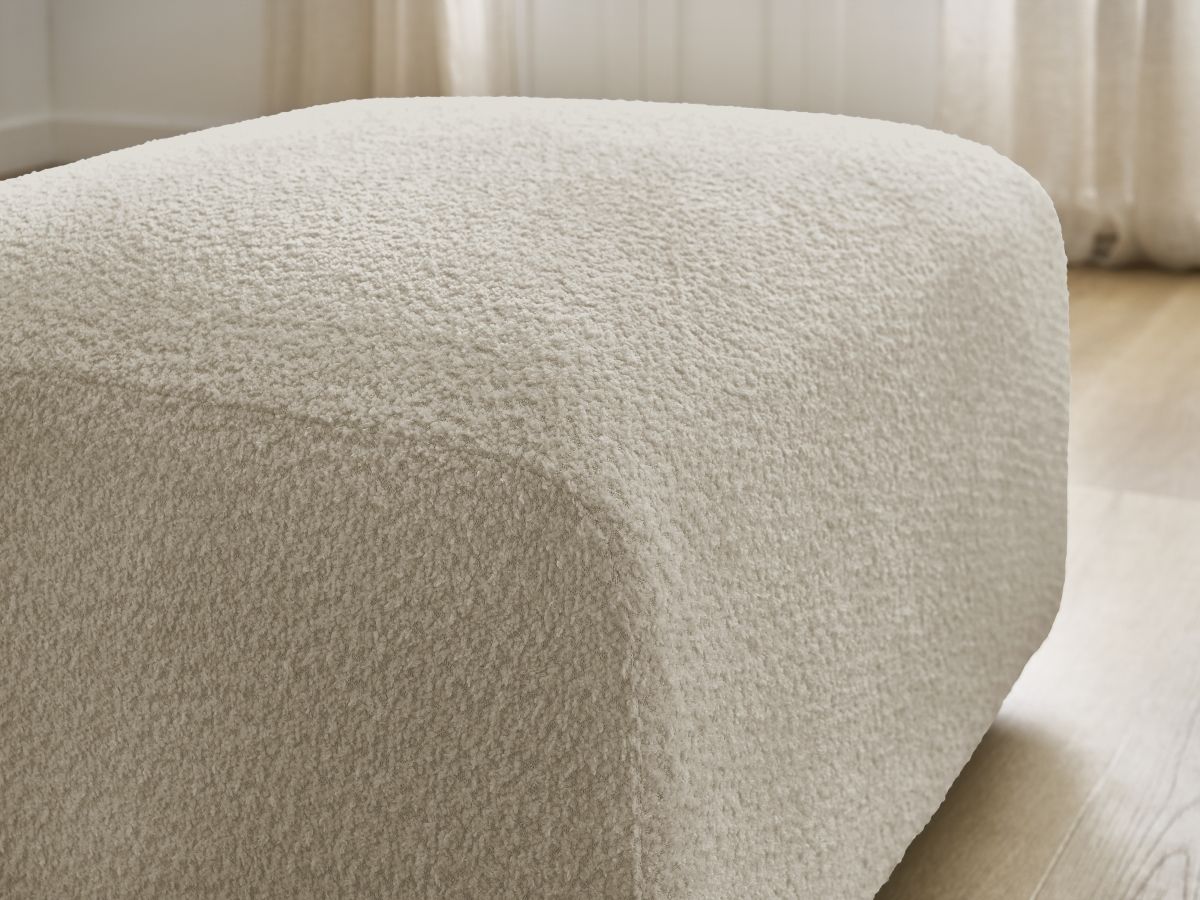 Bobochic Tina Pouf Bouclé-Stoff Beige
