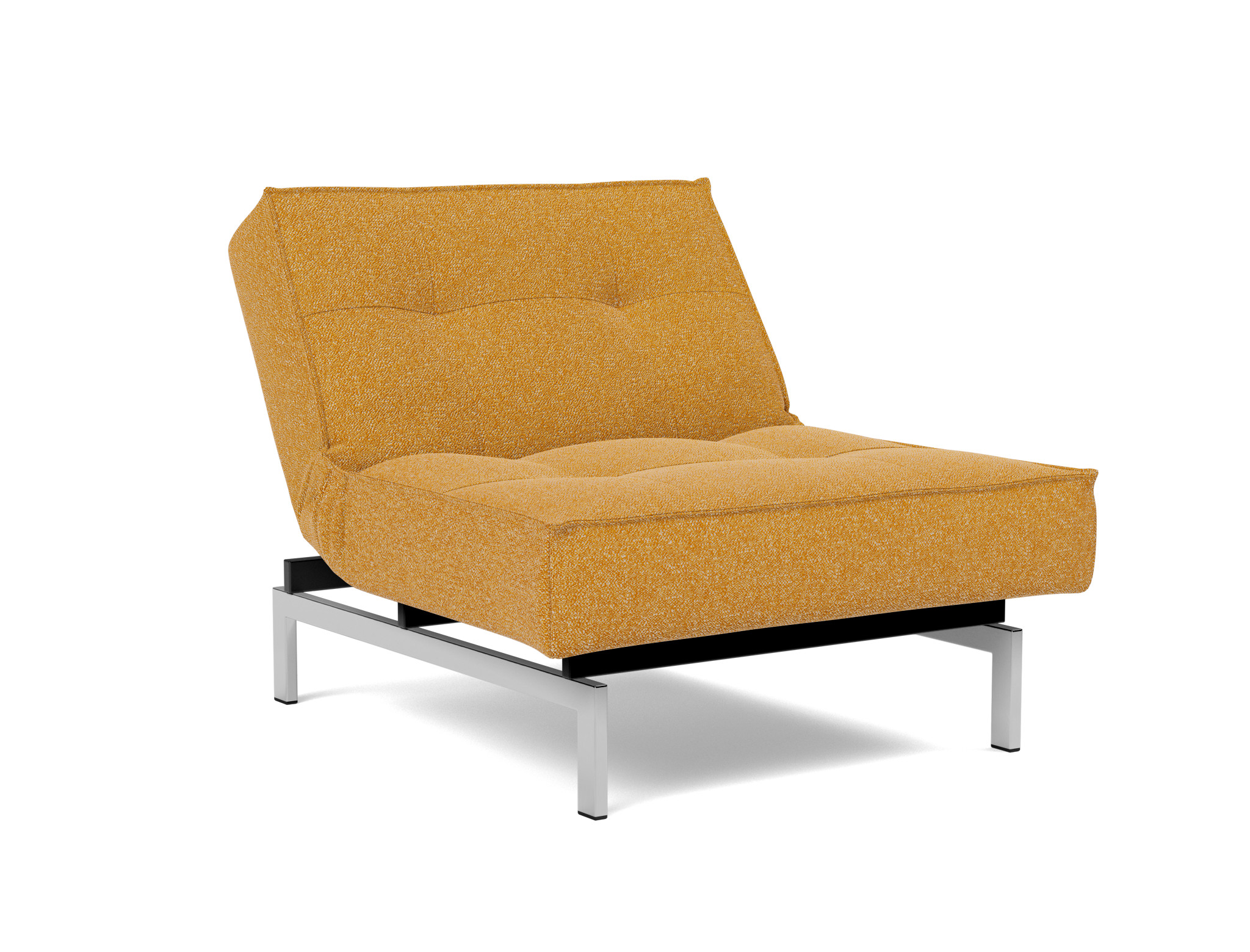 Sessel Splitback Boucle Skandi 536-Ochre Beine Chrom