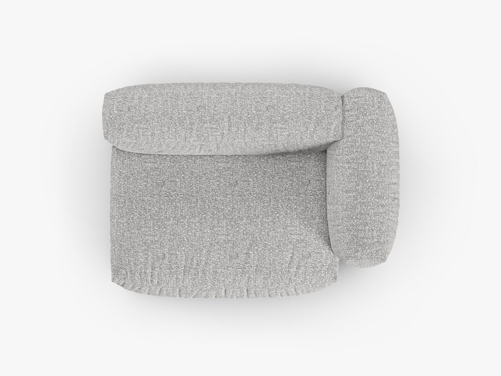 Micadoni Eckmodul mit Armlehne Martina 1-Sitzer Groß 90cm Sitztiefe Rechts Boucle Monet Silber