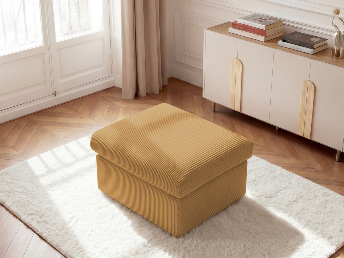Bobochic Enore Pouf Cordsamt Gelb