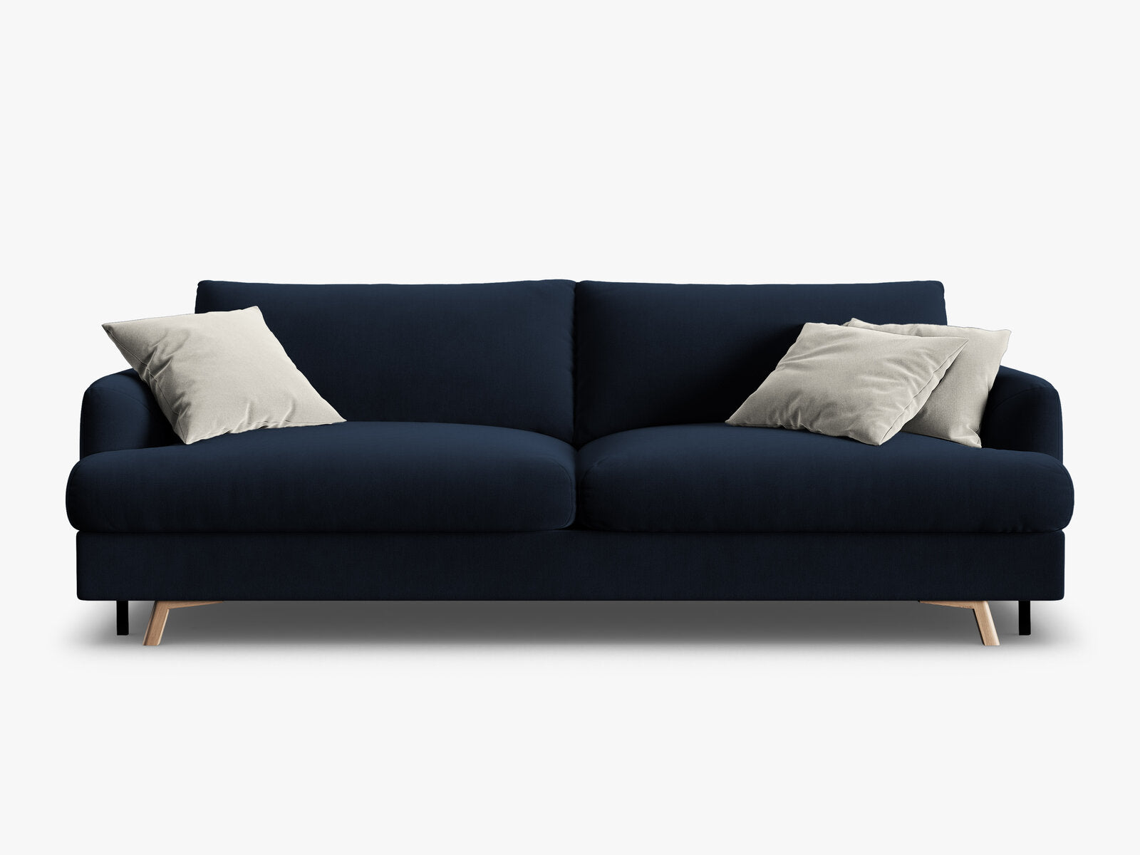 Micadoni Naomi Schlafsofa 3-Sitzer mit Bettkasten Samt Salvador Königsblau