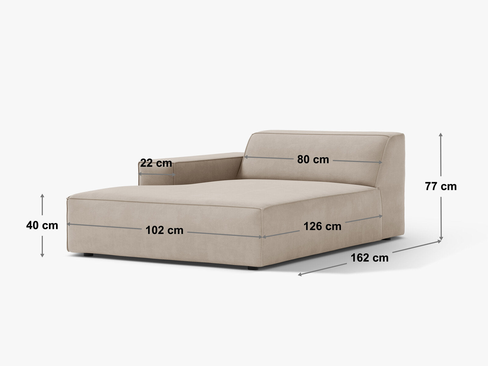 Micadoni Jodie Chaiselongue Rechts Samt Bluvel Terrakotta