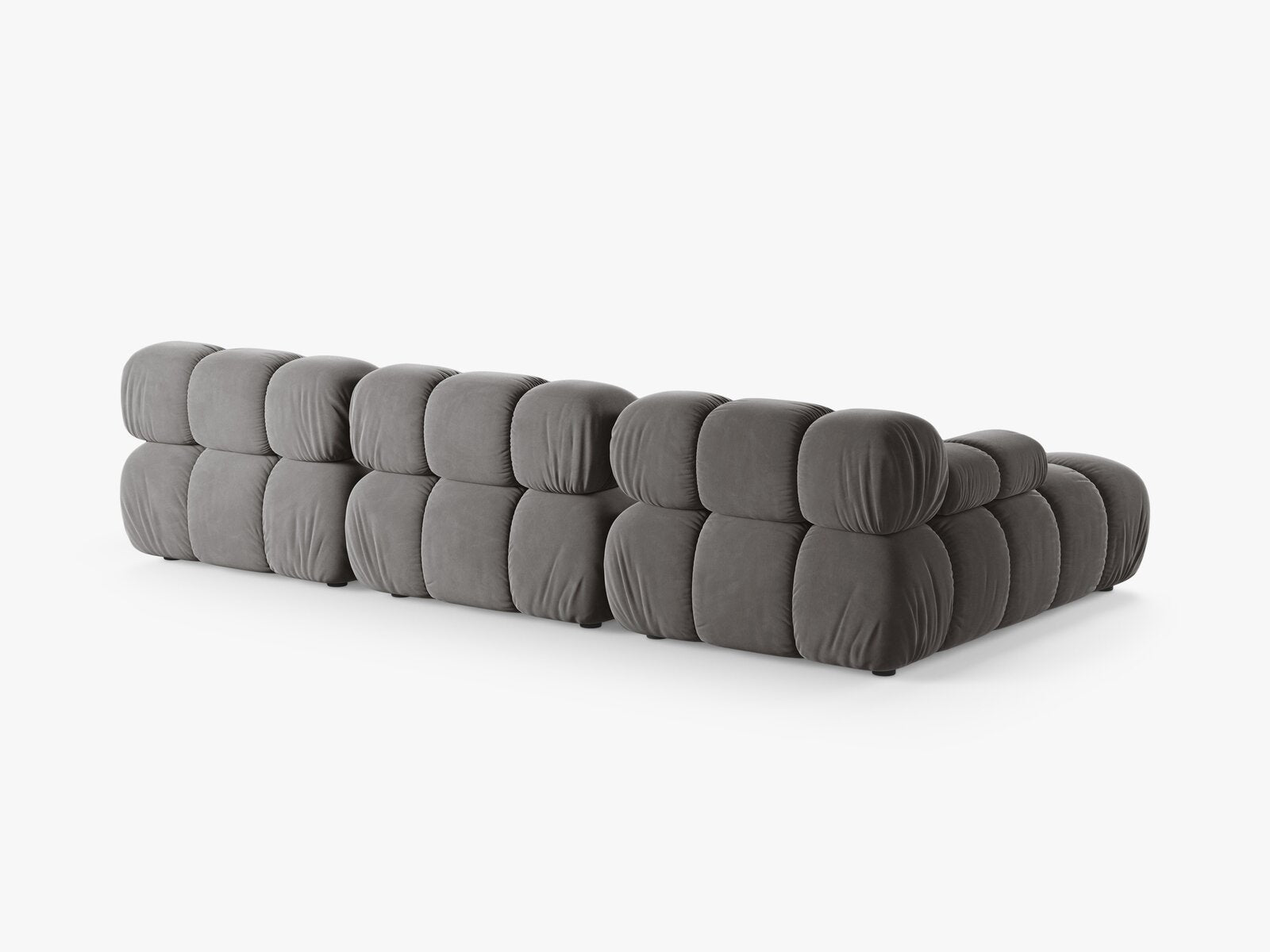 Micadoni Modulares Ecksofa Bellis 4-Sitzer Links Samt Bluvel Hellgrau