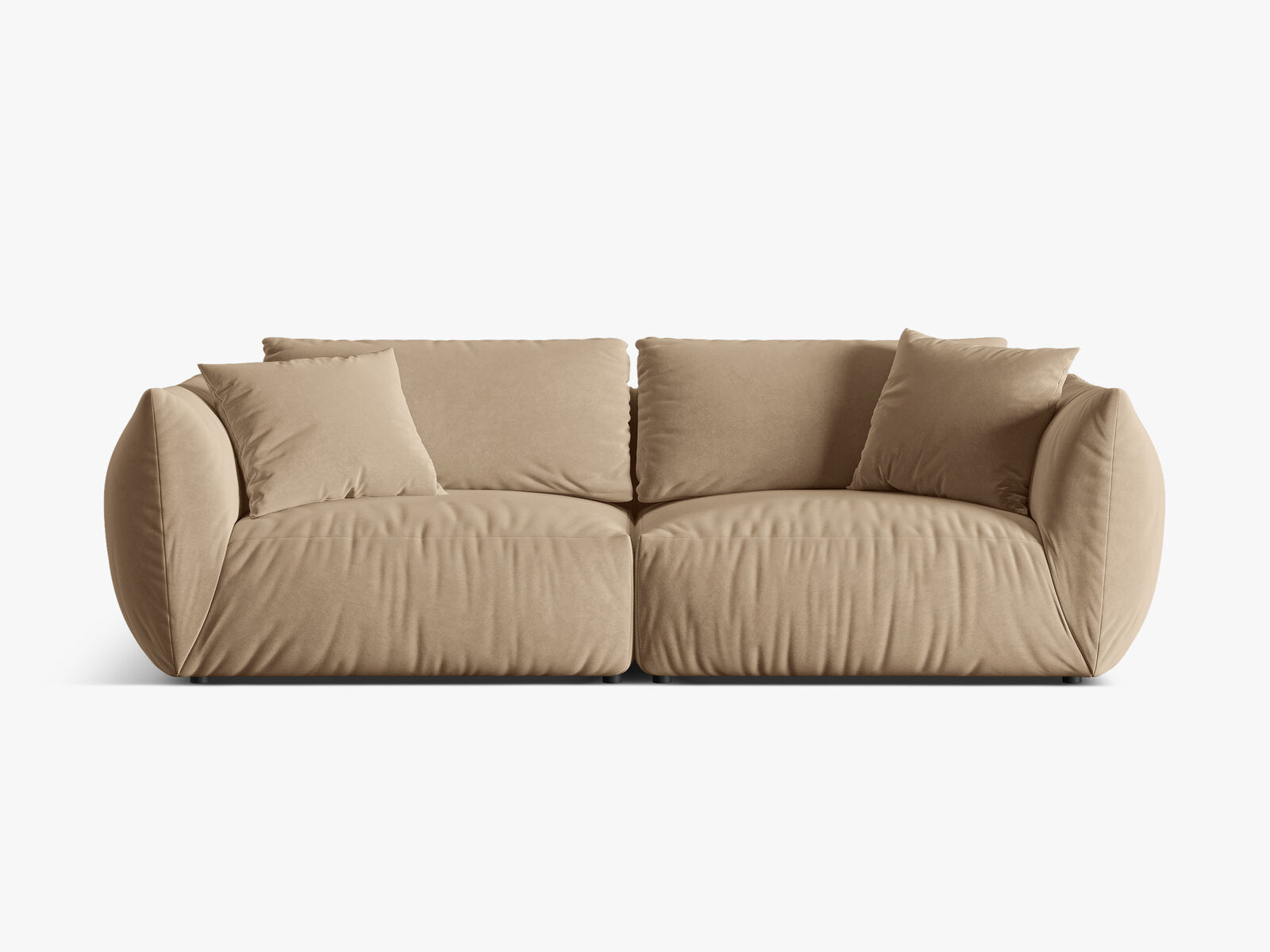 Micadoni Sofa Chris 4-Sitzer Samt Sand