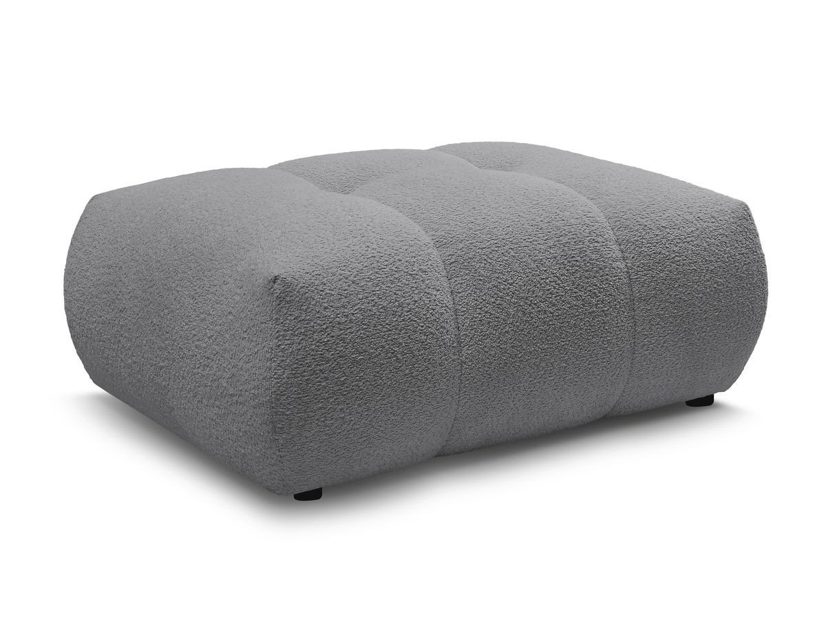 Bobochic Fuji Pouf Bouclé-Stoff Dunkelgrau