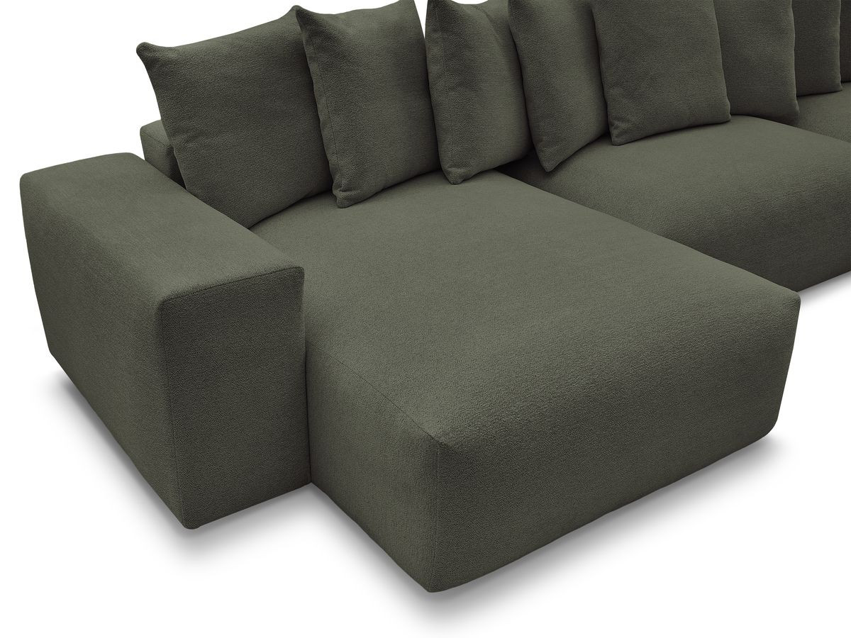 Bobochic Voltaire Wohnlandschaft 420 × 165 cm Melange-Stoff Grün
