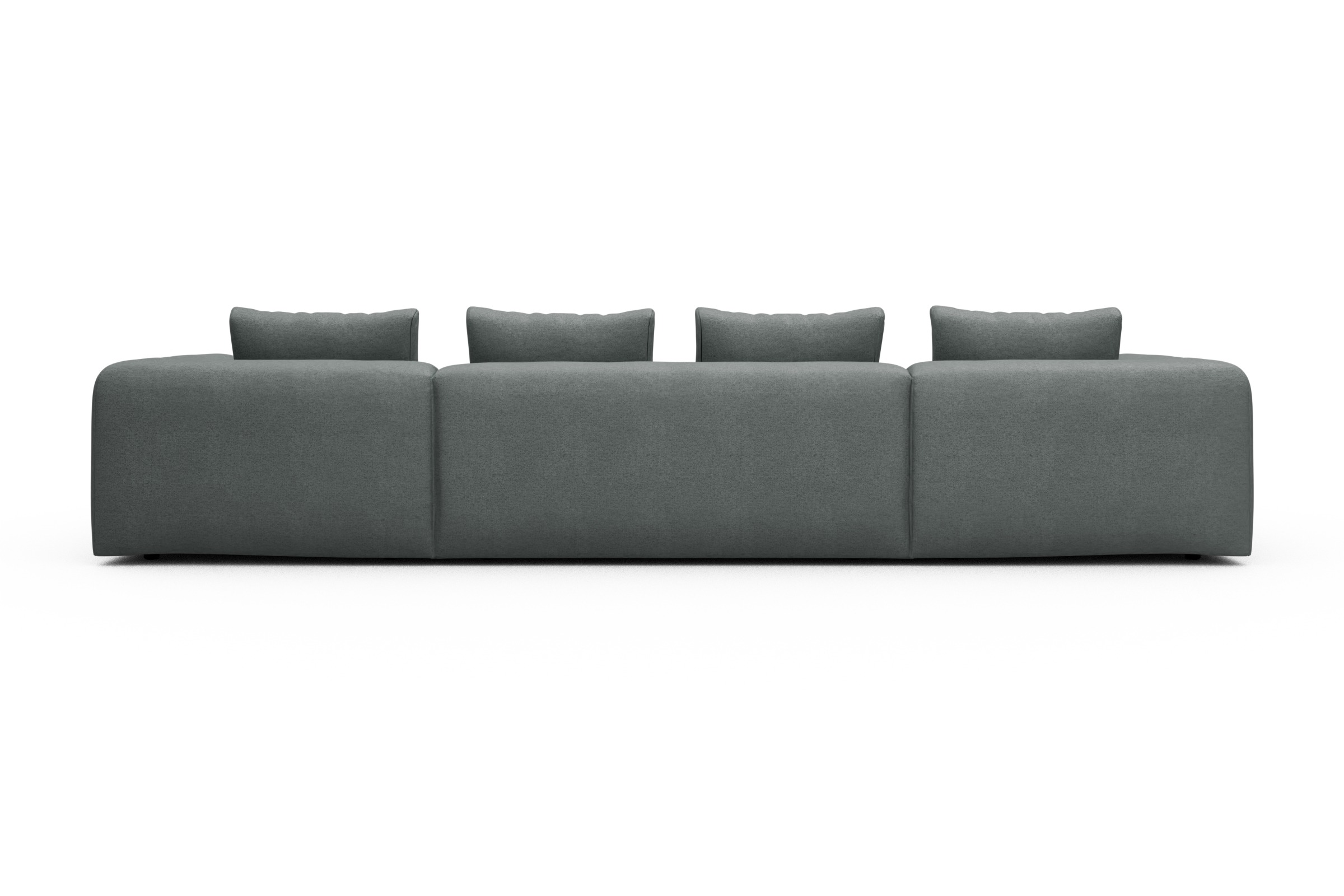 Wohnlandschaft Fred mit 2-Sitzer und Chaiselongue beidseitig Denari-Soft-Grey