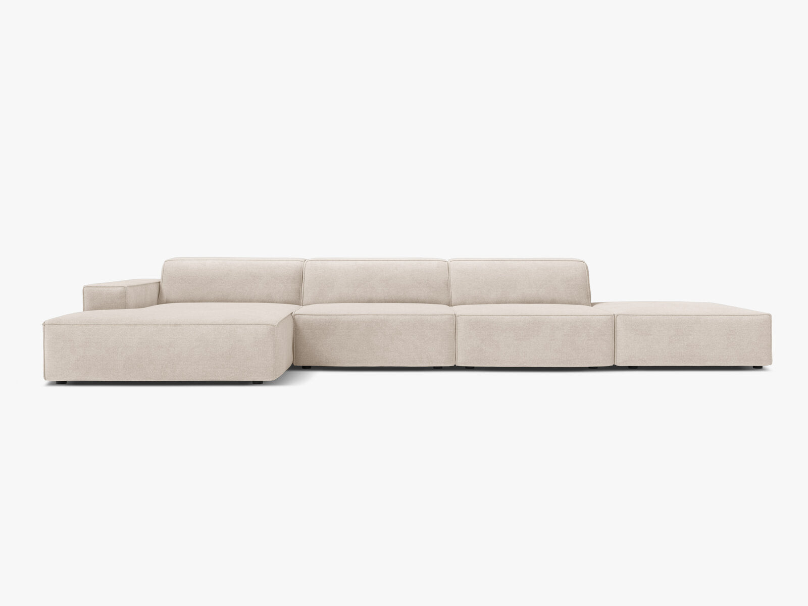 Micadoni Ecksofa Jodie 5-Sitzer Strukturierter Stoff Liberty Beige Links