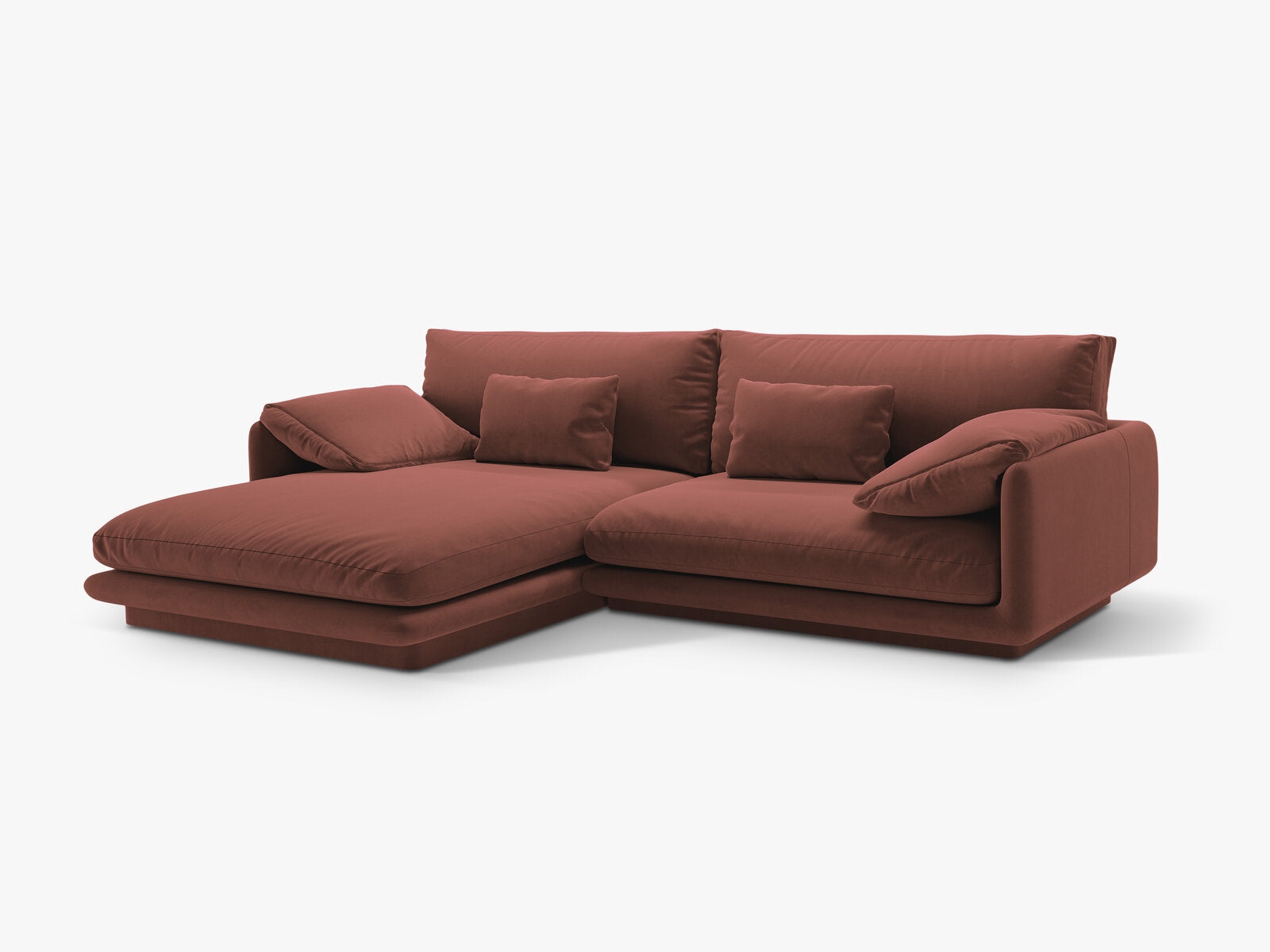 Micadoni Ecksofa Torino 4-Sitzer Links Samt Cuoio