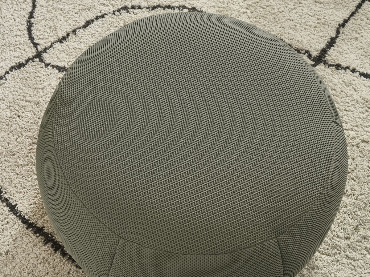 Bobochic Hayden Pouf, rund Mesh-Stoff Grün, 76 cm