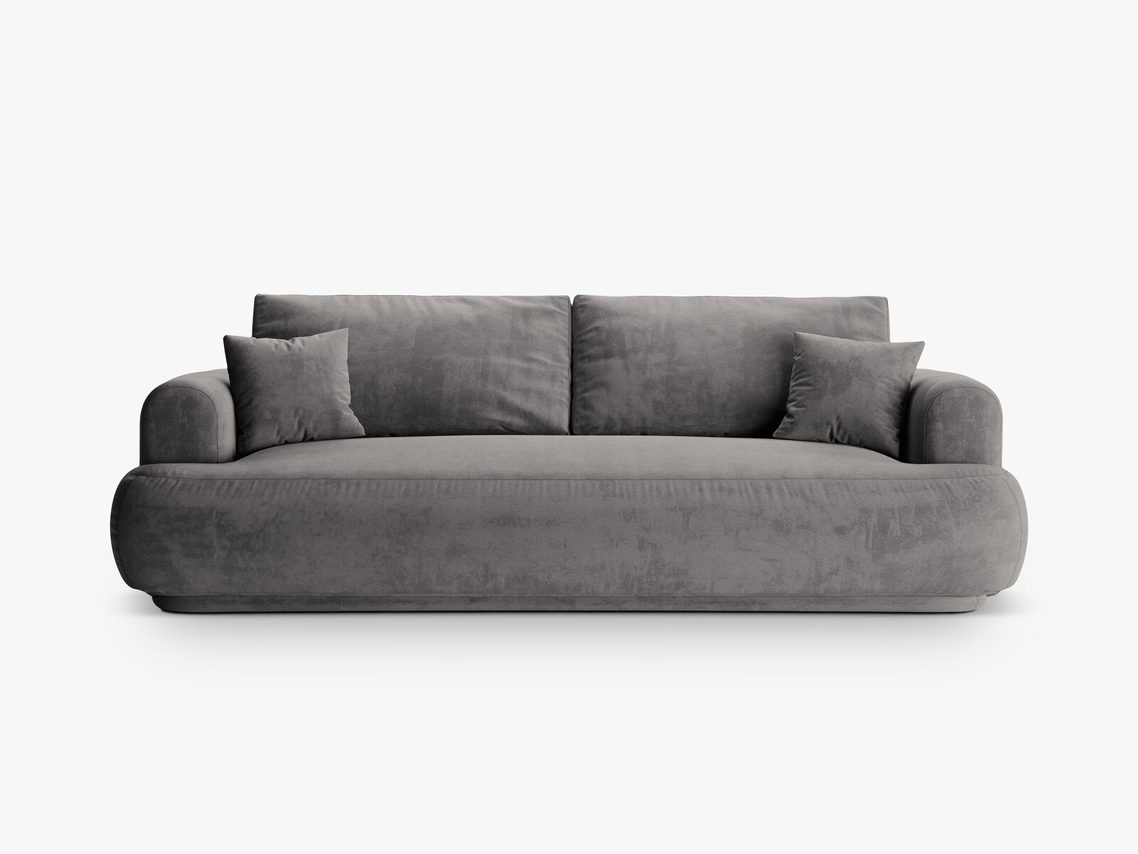 Micadoni Ella Schlafsofa 3-Sitzer mit Bettkasten Samt Vogue Grau