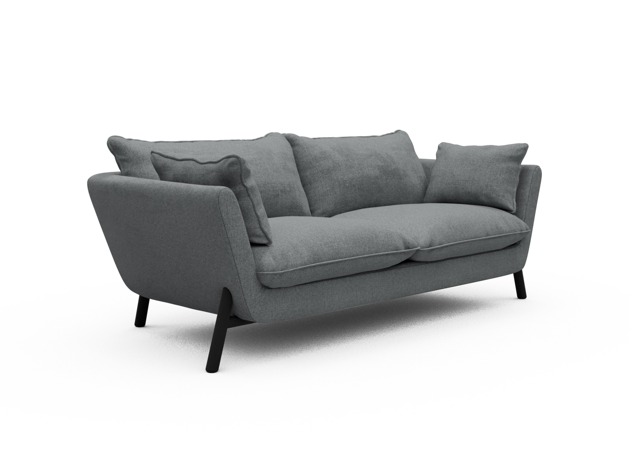 Skandi Home Sofa Emil Soft 2-Sitzer Beinfarbe Eiche Schwarz Casone-Gravel-Grey moebelfaktor