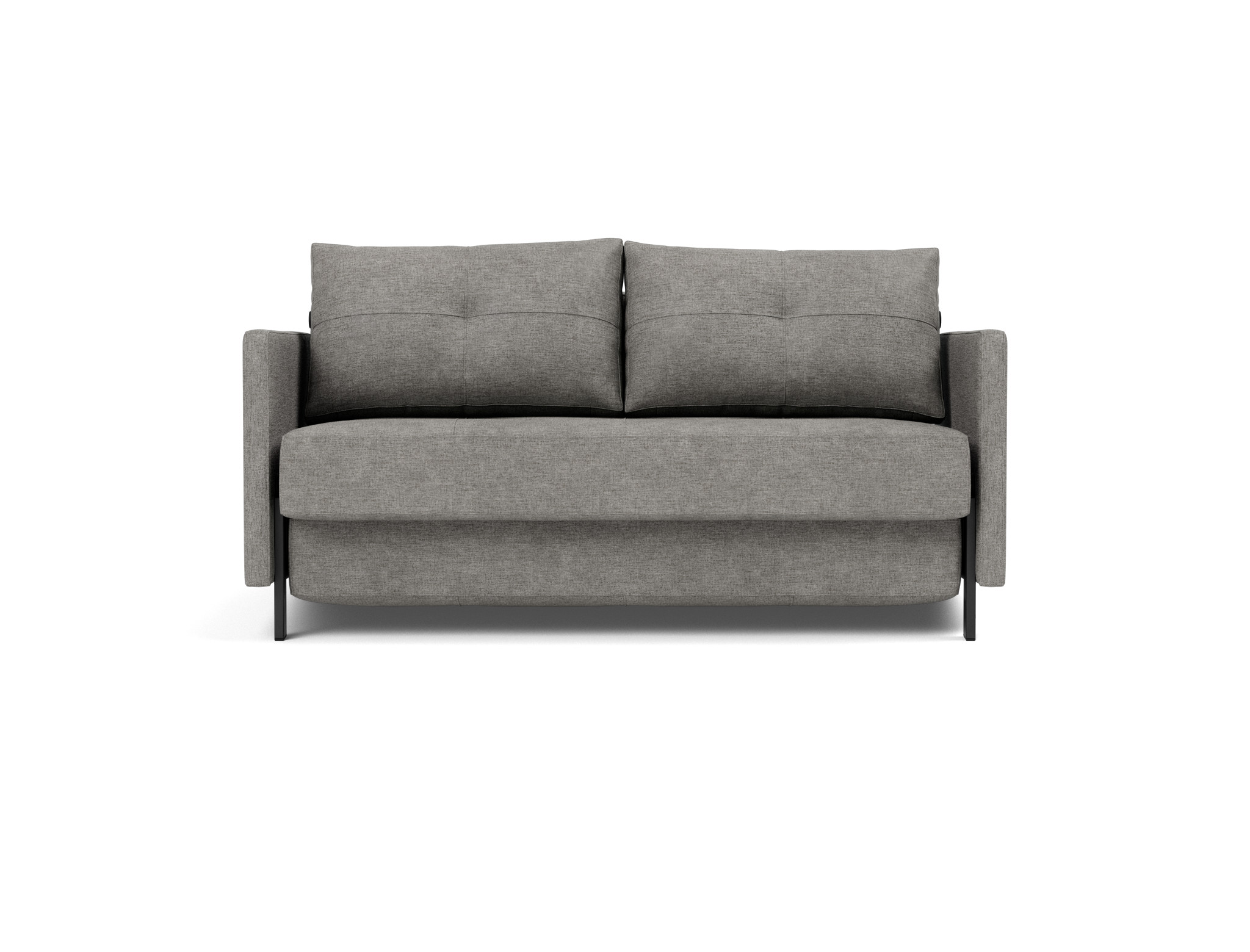 Schlafsofa Cubed mit Armlehnen 140 Flachgewebe Avella 282-Warm-Grey