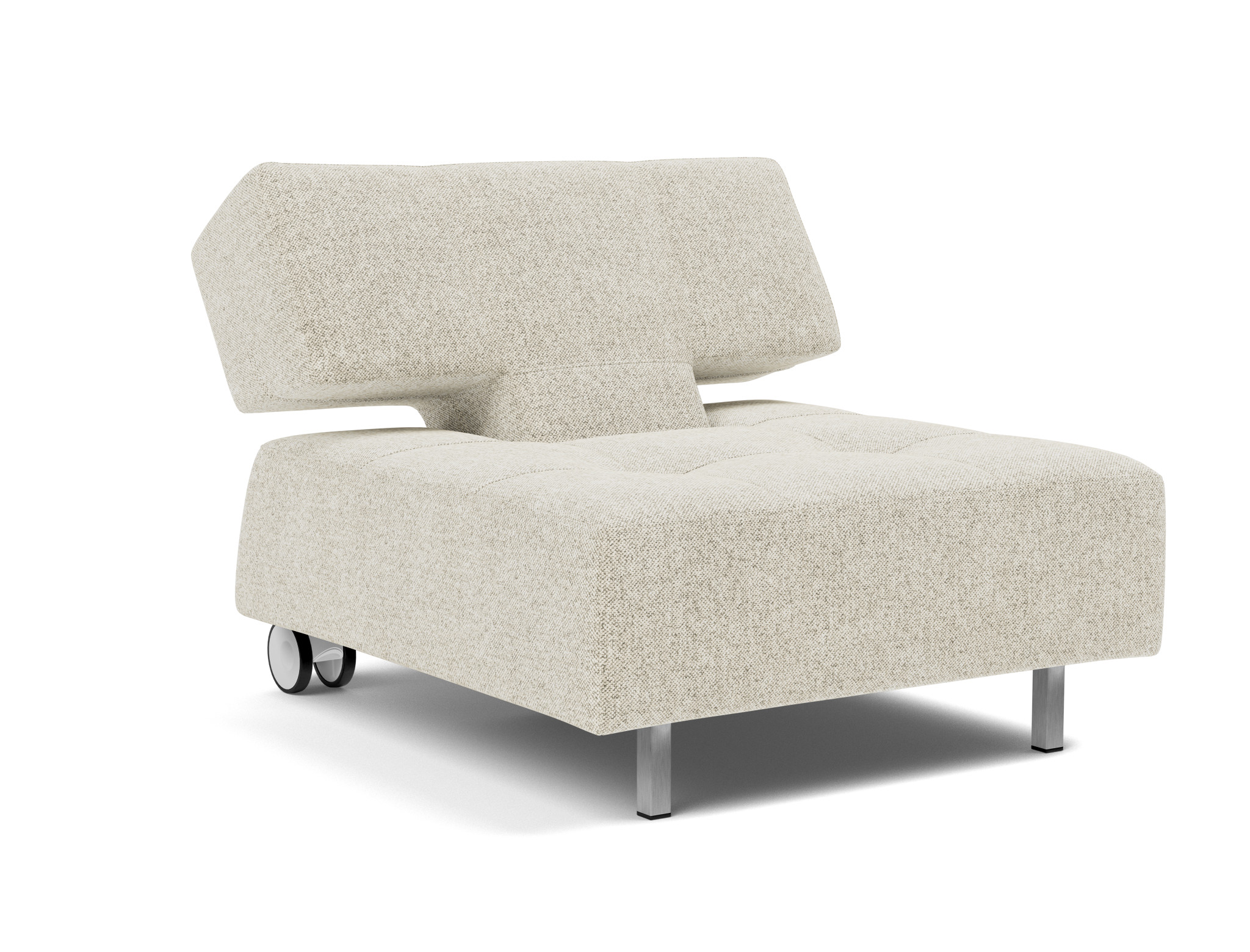 Sessel Long Horn D.E.L. Strukturierter Stoff Taura 357-Off-White